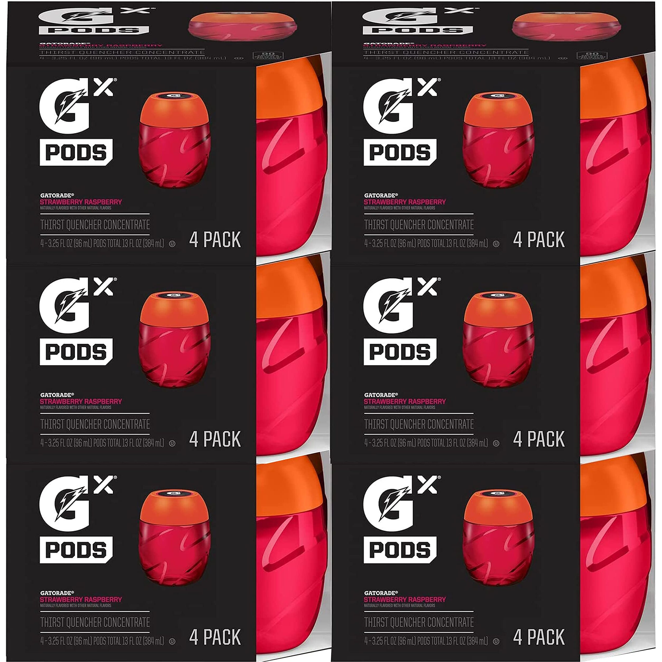 Gatorade Unisex Adult Gatorade Gx Pods, Strawberry Raspberry 4 Count (Pack Of 6)