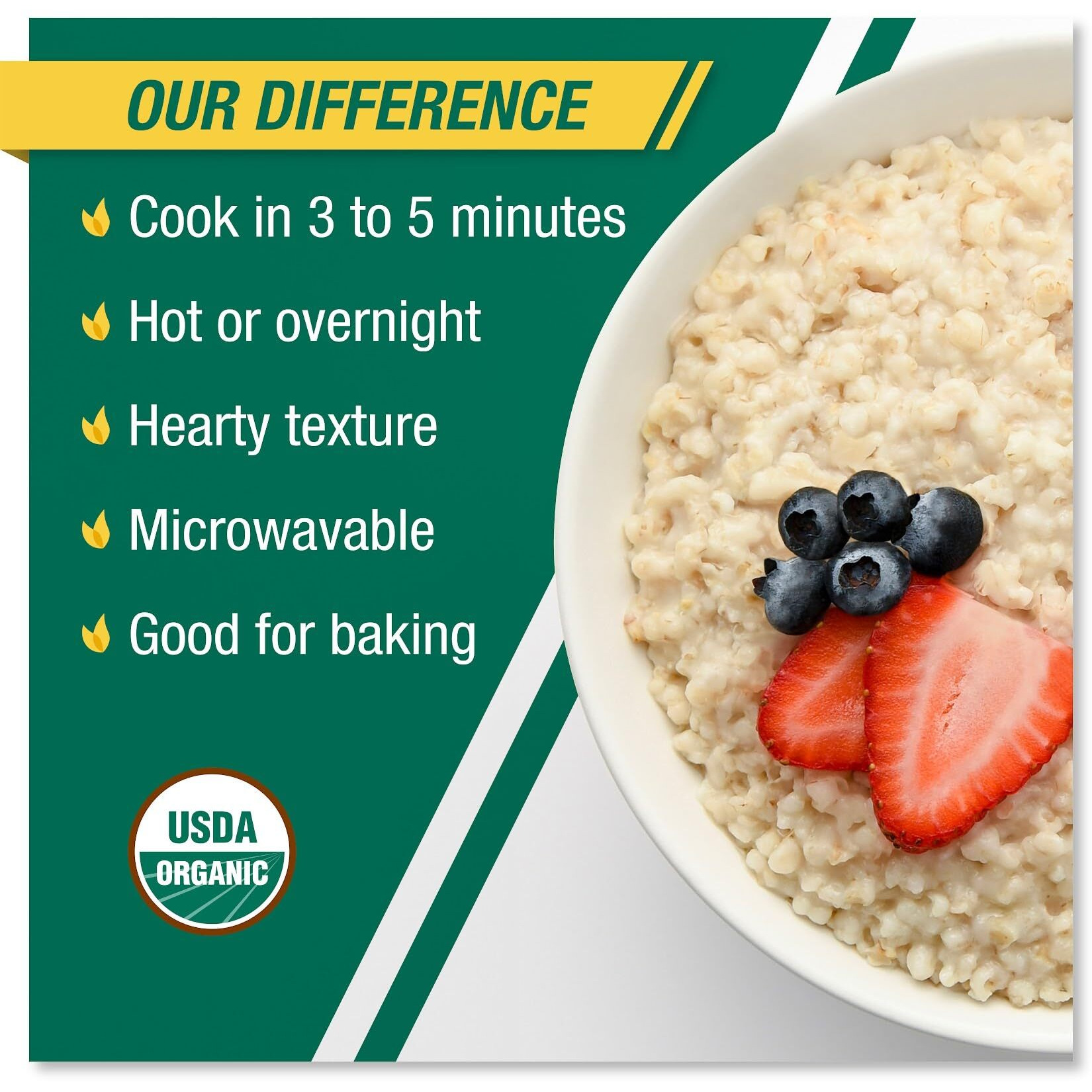 Coach's Oats Organic Whole Grain Oatmeal 3 Lbs | Cracked N Toasted Oats | Quick-Cooking, Steel Cut Texture | Heart-Healthy, Delicious Breakfast | Microwavable, Stovetop, Overnight Oatmeal, Ready In 3 To 5 Minutes | Enjoy The Perfect Start To Your Day