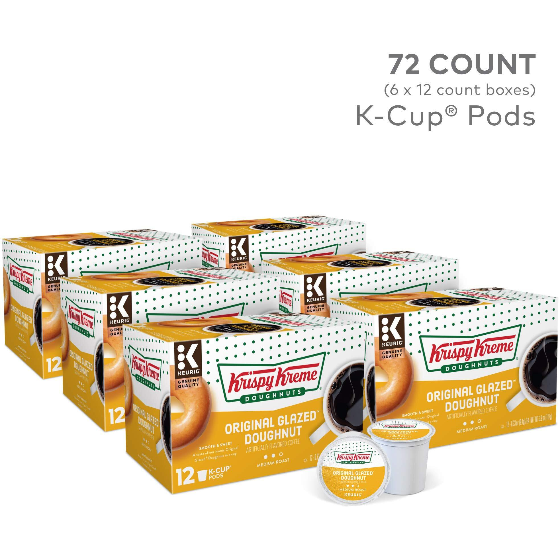Krispy Kreme Original Glazed Doughnut, Single-Serve Keurig K-Cup Pods, Flavored Medium Roast Coffee, 72 Count