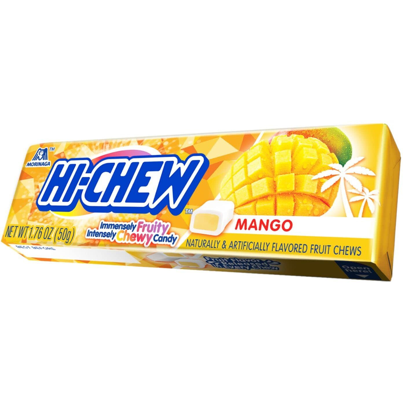 Hi-Chew Mango - Box Of 15 Sticks, 1.76Oz Ea | Unique Fun Soft & Chewy Taffy Candy | Immensely Juicy Exotic Fruit Flavors