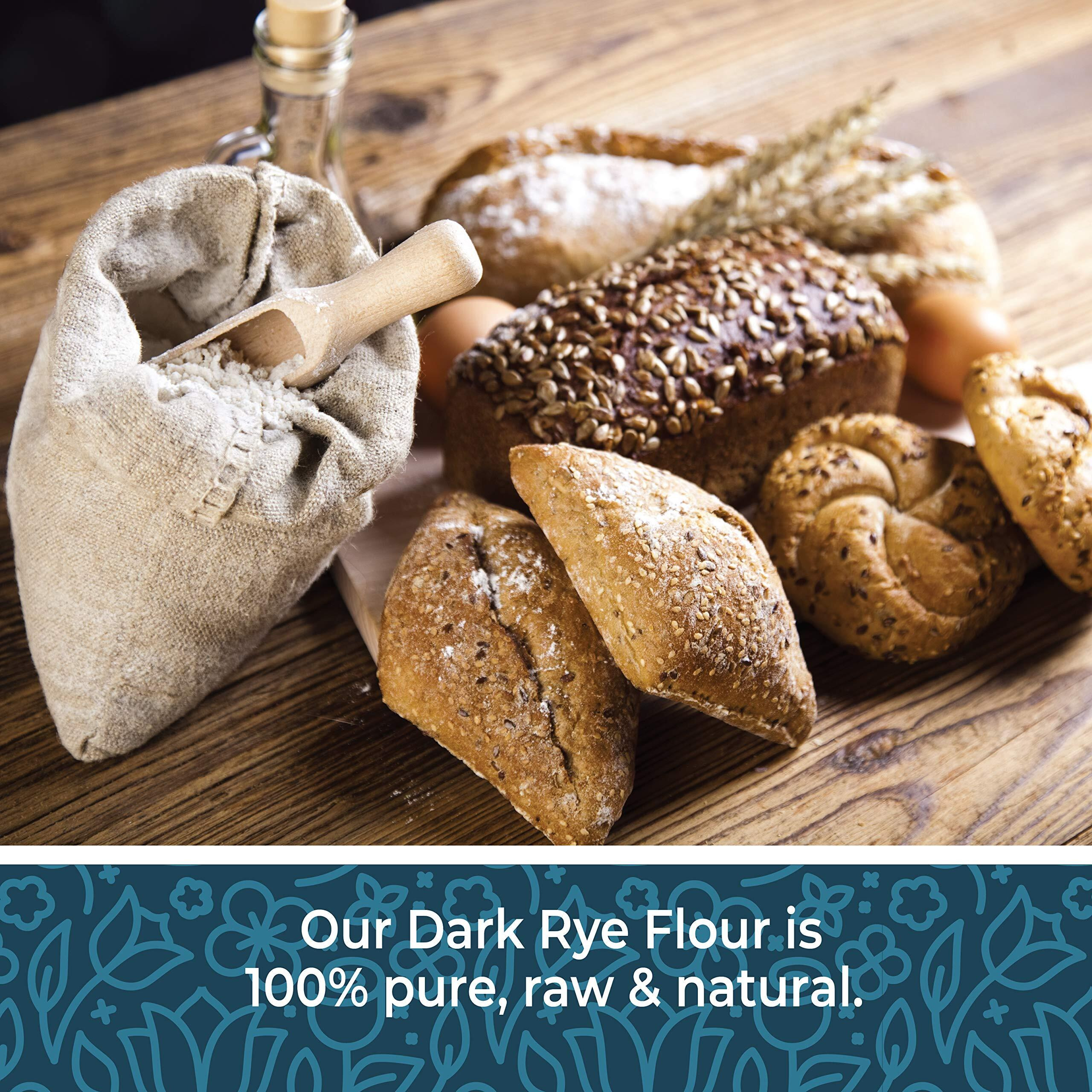 Rye Flour 2Lb / 32Oz, Dark Rye Flour For Bread, Pumpernickel Flour, Rye Bread Flour, Rye Flour For Baking, 100% Whole Rye Flour, Non-Gmo.