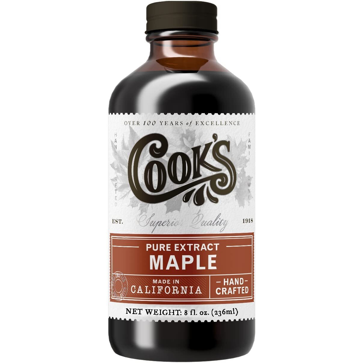 Cook's, Pure Maple Extract, All Natural Premium Maple Sap From Vermont's Finest Maple Trees, 8 Oz