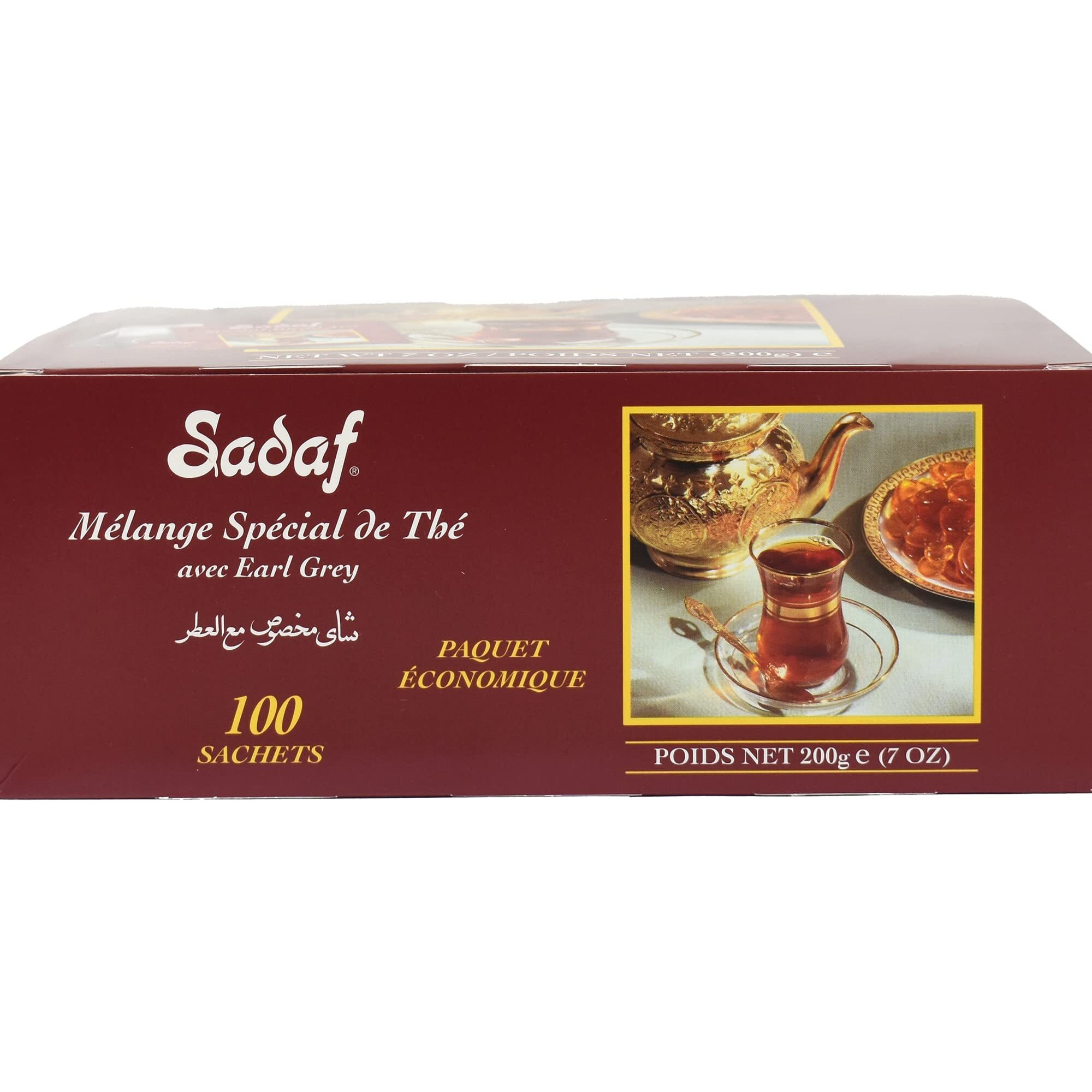 Sadaf Earl Grey Tea Bags | Special Blend Earl Grey Ceylon Black Tea | Product Harvested In Sri Lanka | 100 Bags (Pack Of 1)
