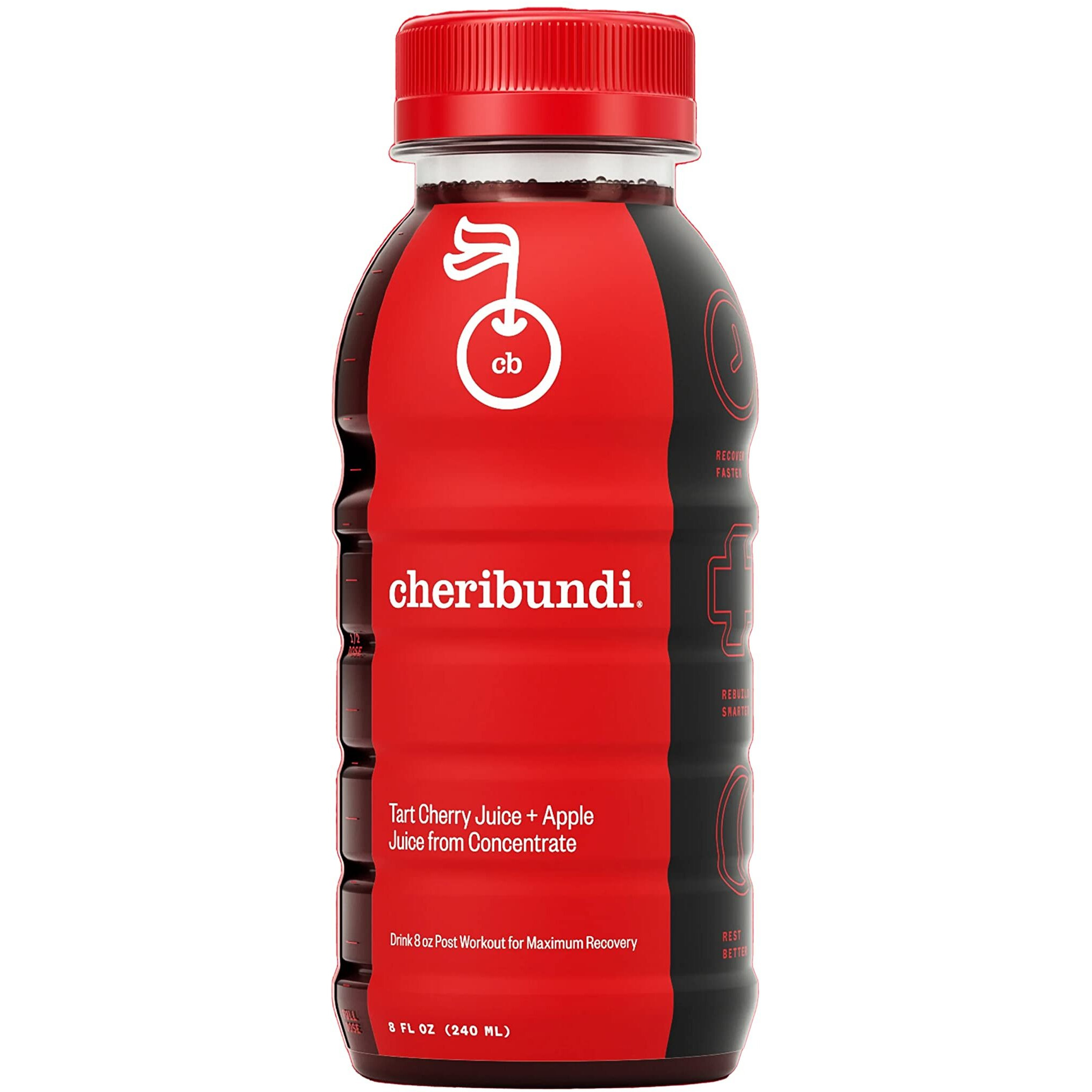 Cheribundi Original Tart Cherry Juice - Pro Athlete Workout Recovery - Fight Inflammation And Support Muscle Recovery - Tart Cherry Juice Lightly Sweetened With Apple Juice - Post Workout Recovery Drinks For Runners, Cyclists And Athletes - 8 Oz, 24 Pack