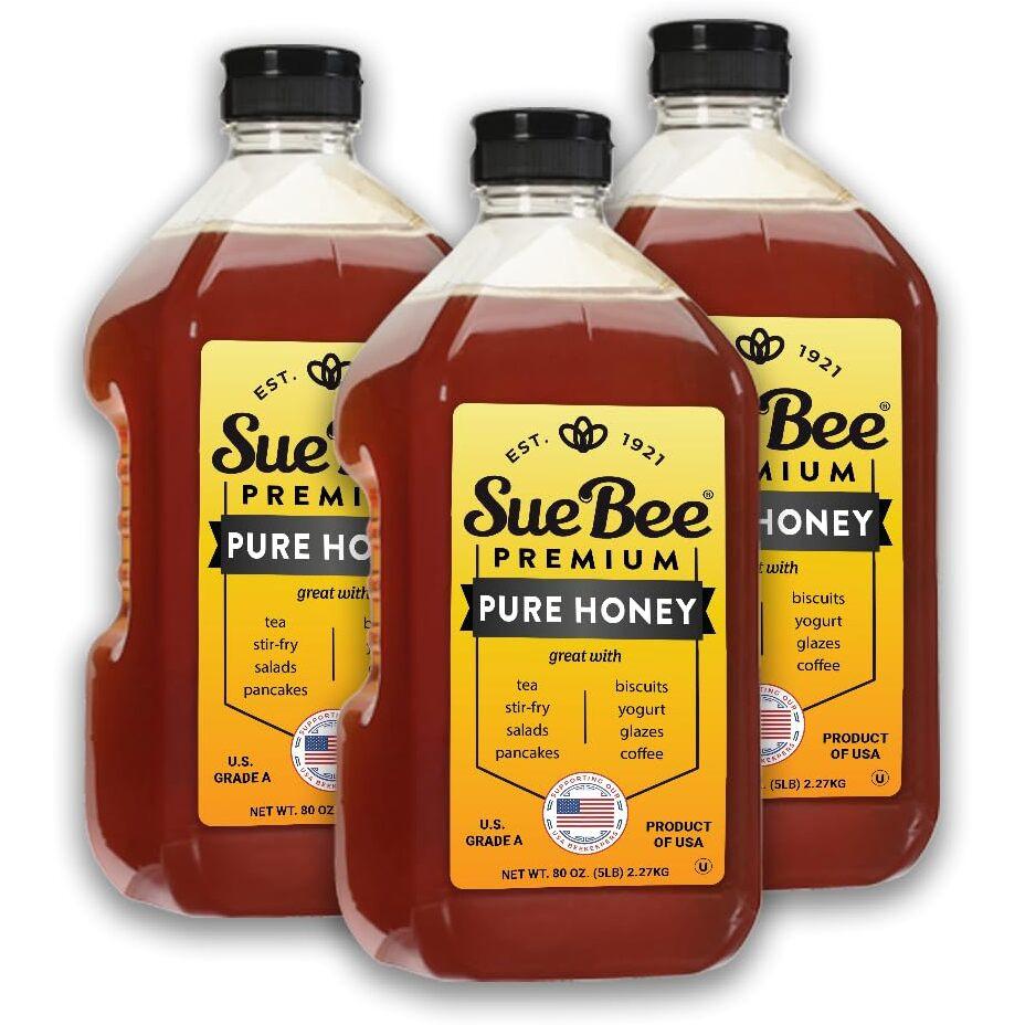Sue Bee Pure Premium Honey From Usa Beekeepers, 5 Pound (Pack Of 3)