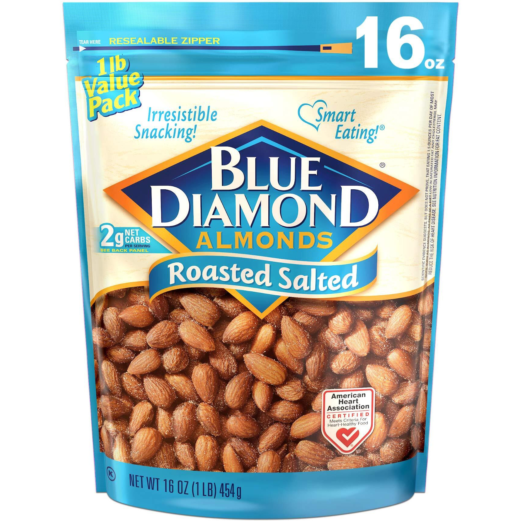 Blue Diamond Almonds, Roasted Salted, 16 Ounce