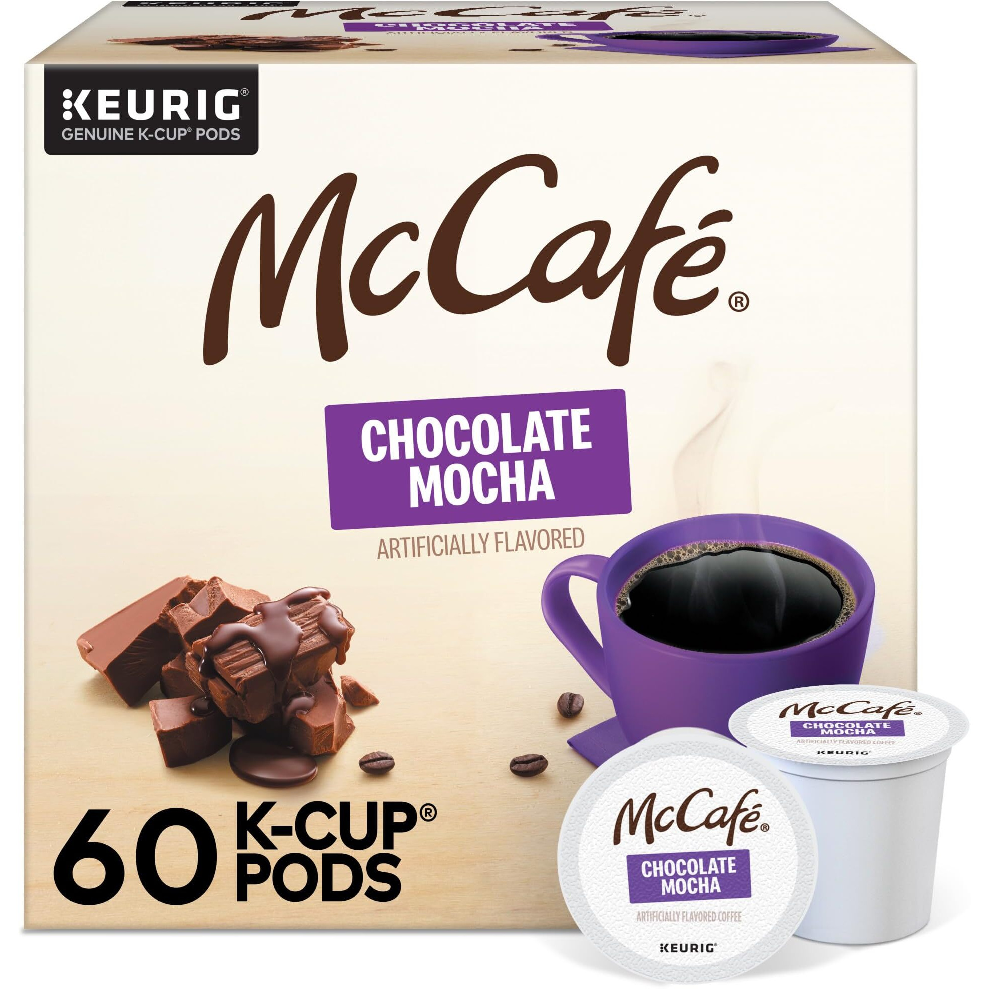 Mccafe Chocolate Mocha Coffee, Keurig Single Serve Coffee K-Cup Pods, Flavored Coffee, 60 Count, (6 Packs Of 10)