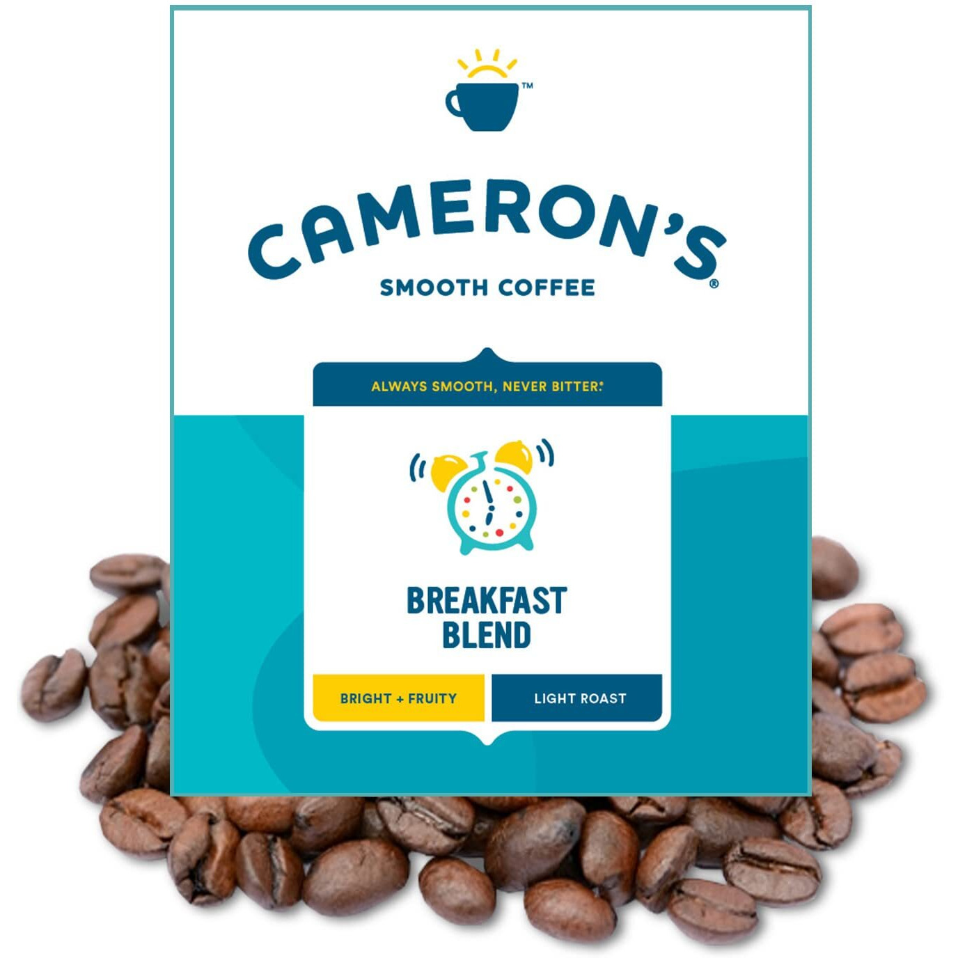 Cameron's Coffee Breakfast Blend Whole Bean Coffee, Light Roast, 100% Arabica, Bulk, 4-Pound Bag, (Pack Of 1)