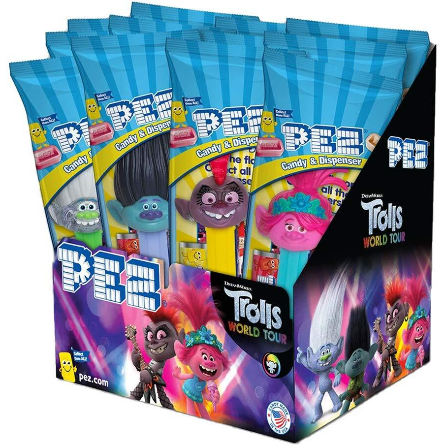 Pez Candy Trolls Assorted Dispensers, 0.58 Ounce (Pack Of 12), 6.96 Ounce