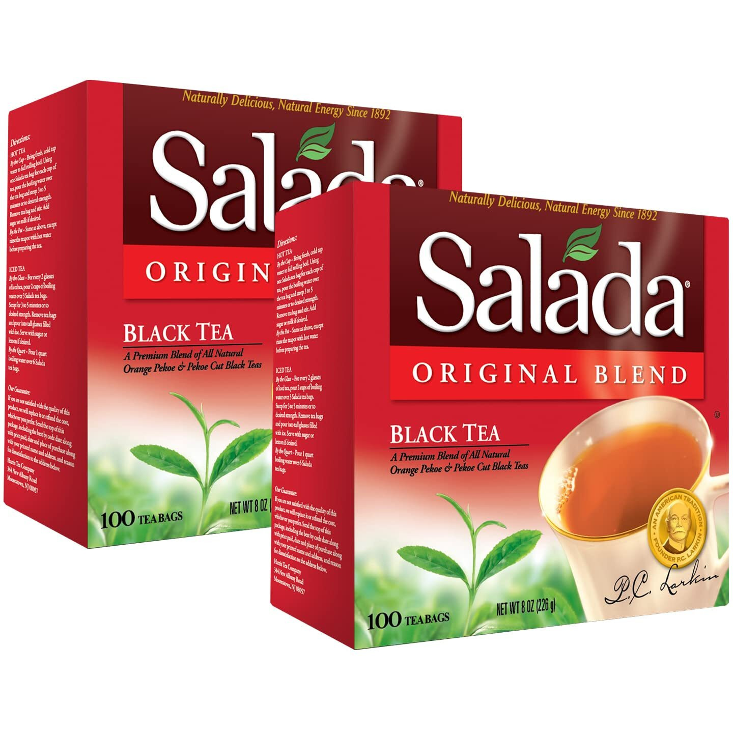 Salada Black Tea Blended Bold Strong Black Tea With 100 Tea Bags Per Box (Pack Of 2) Contains Caffeine Brew Hot Naturally Flavored Rich In Antioxidants Original Blend Tea