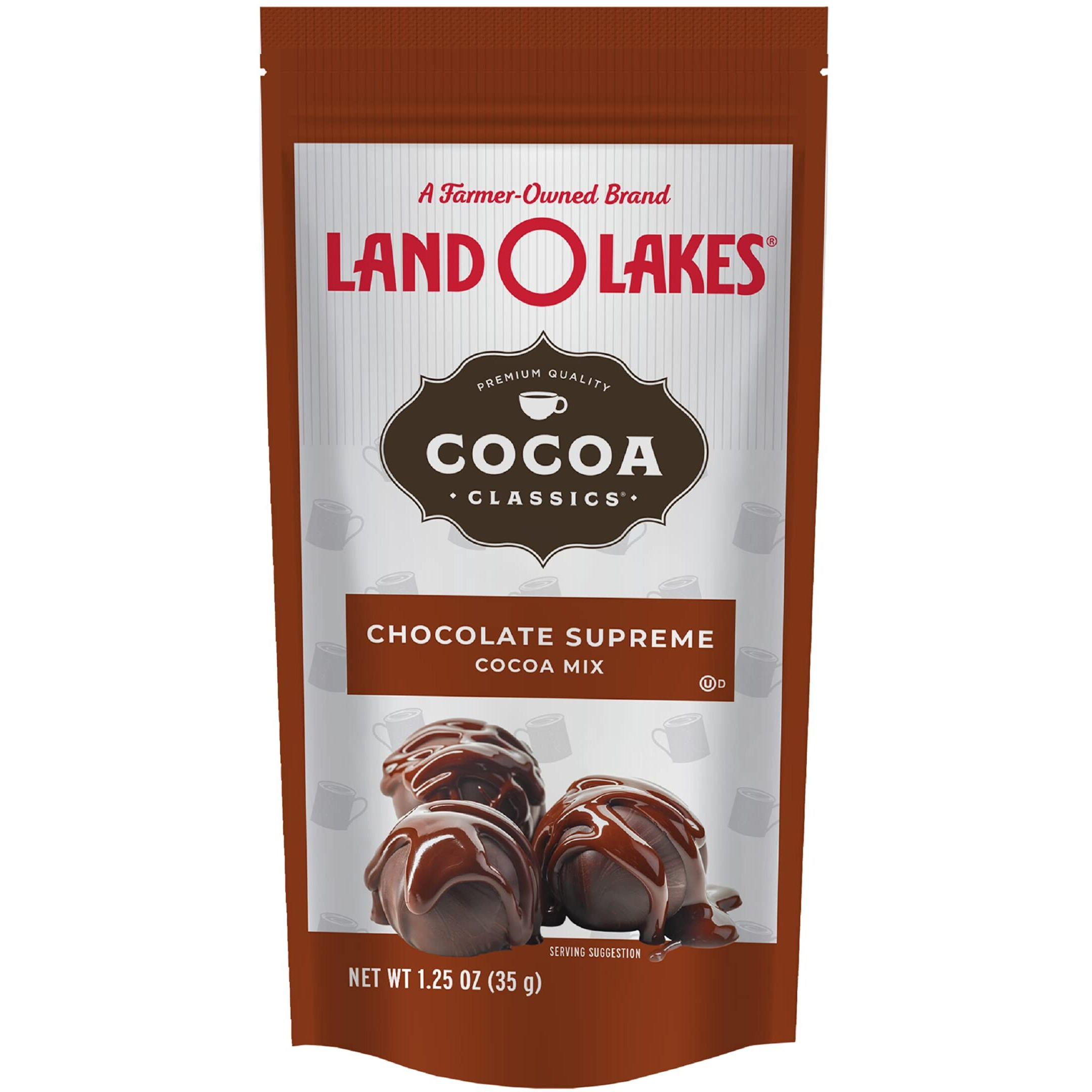 Land O Lakes Cocoa Classics, Chocolate Supreme Hot Cocoa Mix, 1.25-Ounce Packets (Pack Of 36), Rich Brown, (34-001)