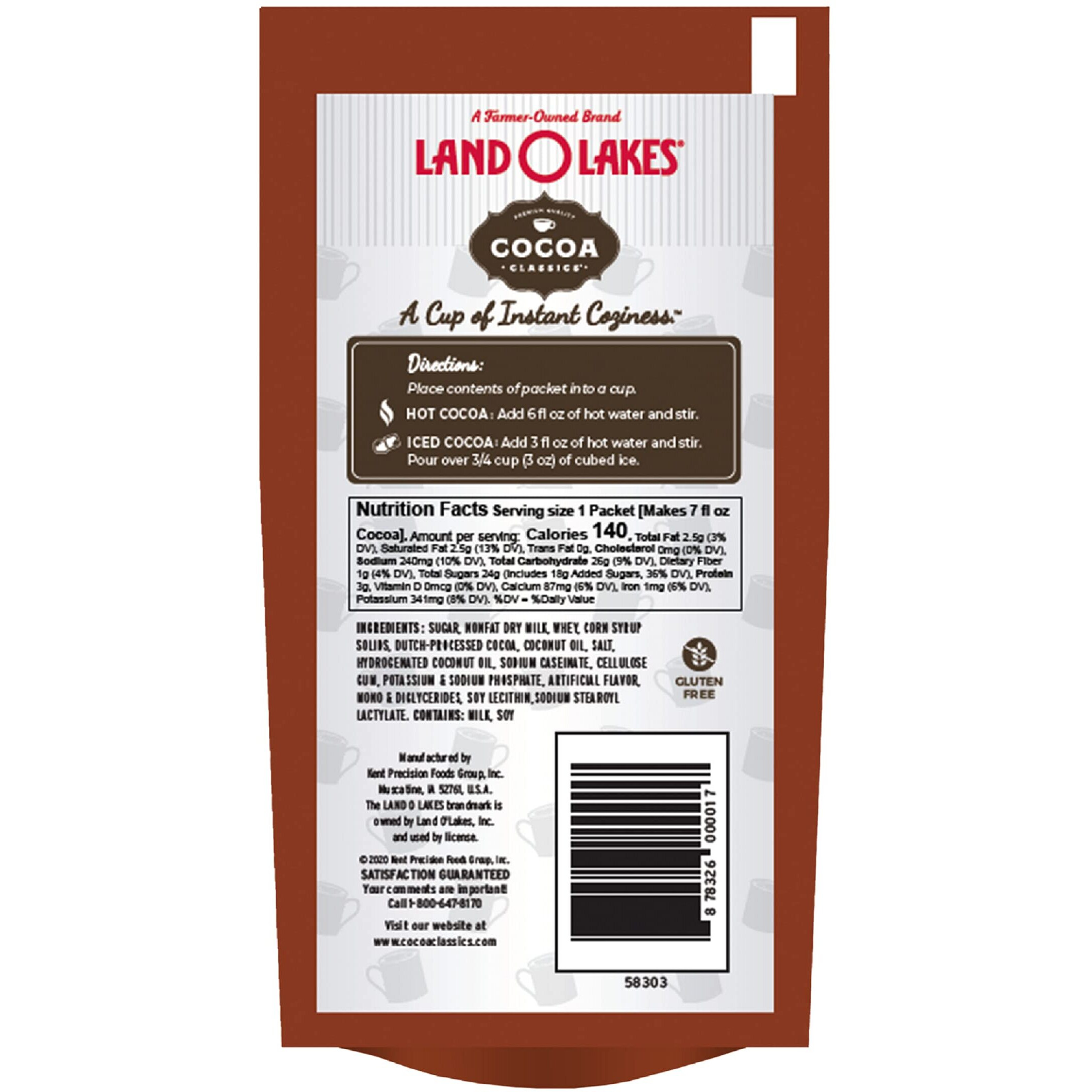 Land O Lakes Cocoa Classics, Chocolate Supreme Hot Cocoa Mix, 1.25-Ounce Packets (Pack Of 36), Rich Brown, (34-001)