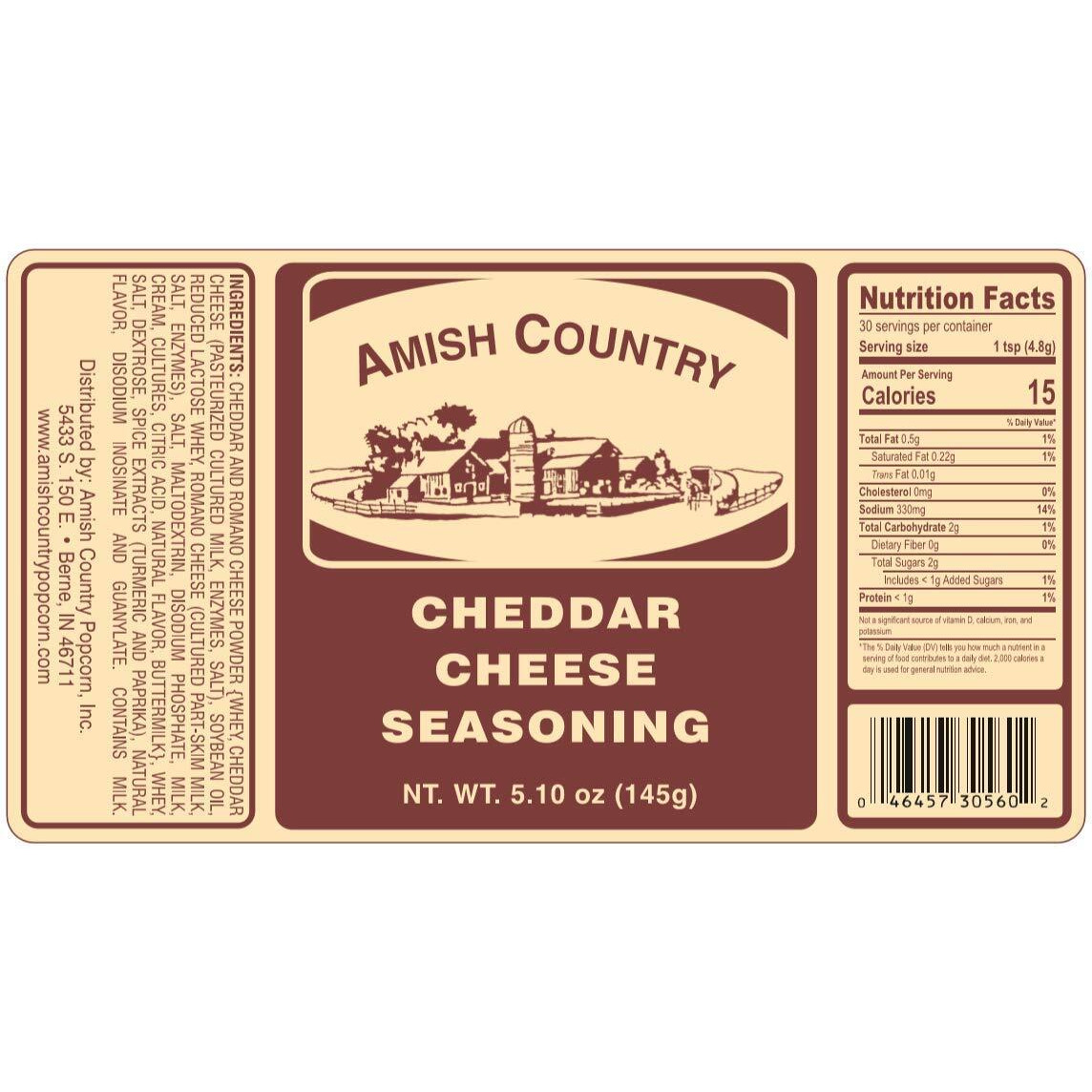 Amish Country Popcorn | Seasoning Variety Pack | 4 Bottles | White Cheddar - Cheddar Cheese - Sour Cream & Onion -Ranch | Nut Free | Old Fashioned, Non-Gmo And Gluten Free