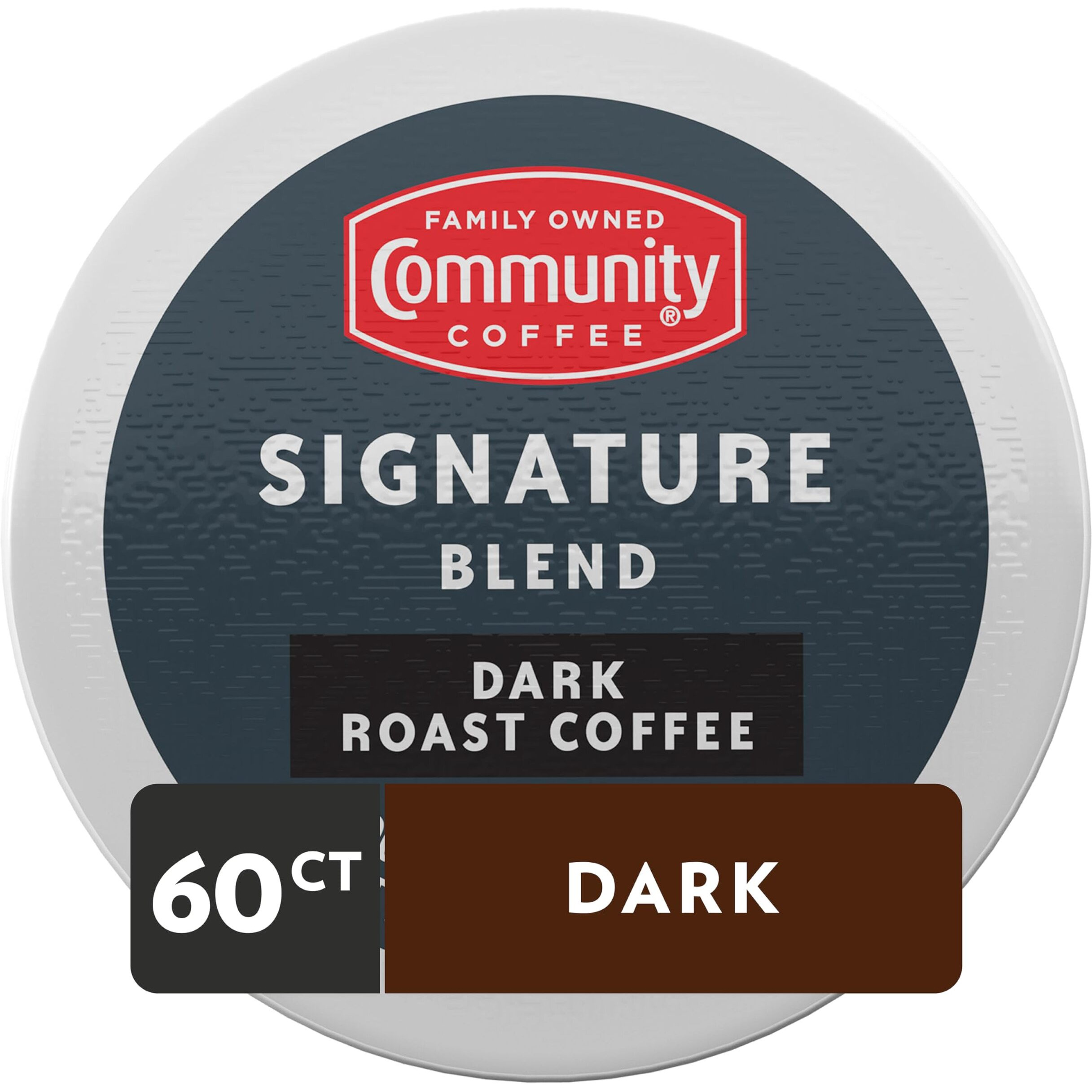 Community Coffee Signature Blend 60 Count Coffee Pods, Dark Roast, Compatible With Keurig 2.0 K-Cup Brewers, Box Of 60 Pods