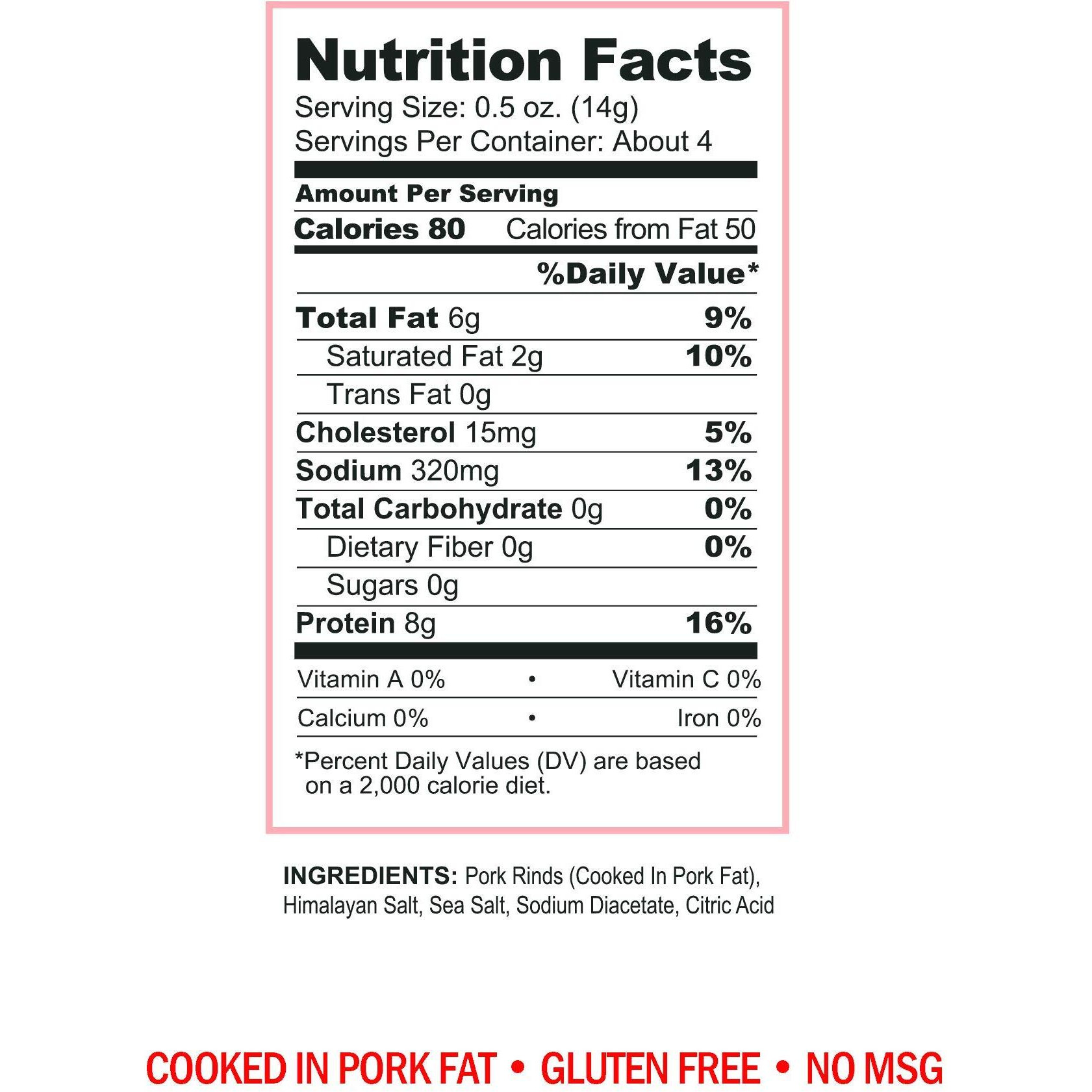Pork King Good Himalayan Pink Salt & Vinegar Pork Rinds (Chicharrones) (4 Pack) Keto Friendly Snack