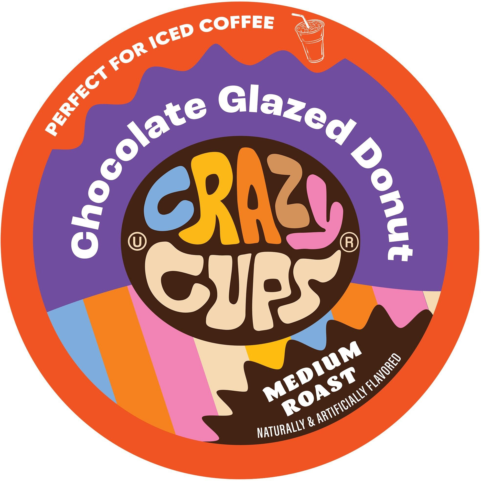 Crazy Cups Flavored Coffee Pods, Chocolate Glazed Donut, Flavored Single Serve Coffee Capsules For All Keurig K Cups Coffee Makers, 22 Count (Pack Of 1)