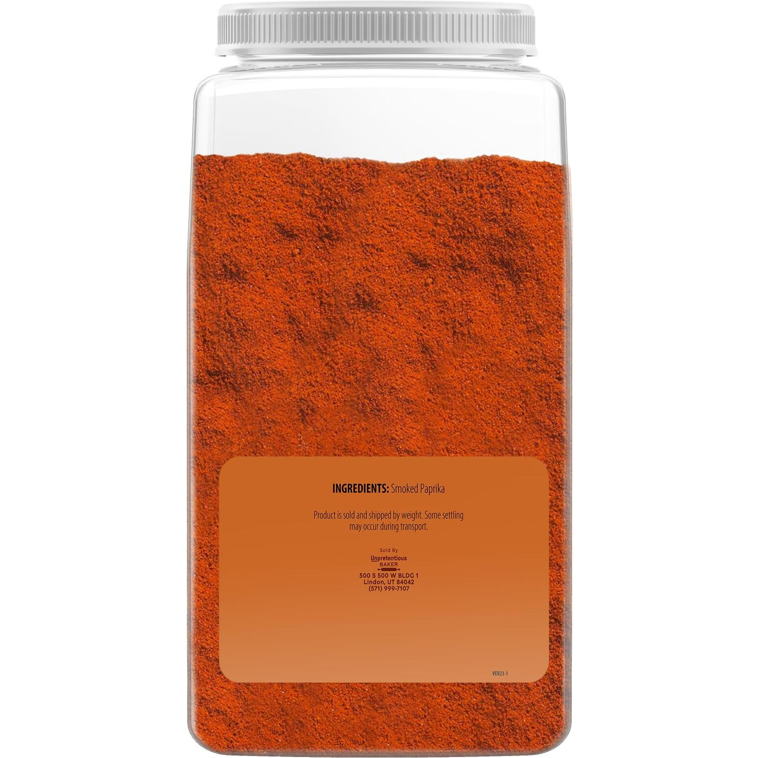 Unpretentious Smoked Paprika, 5 Lb Jar, Ground Spice From Dried Red Chile Peppers, Smoked Flavor