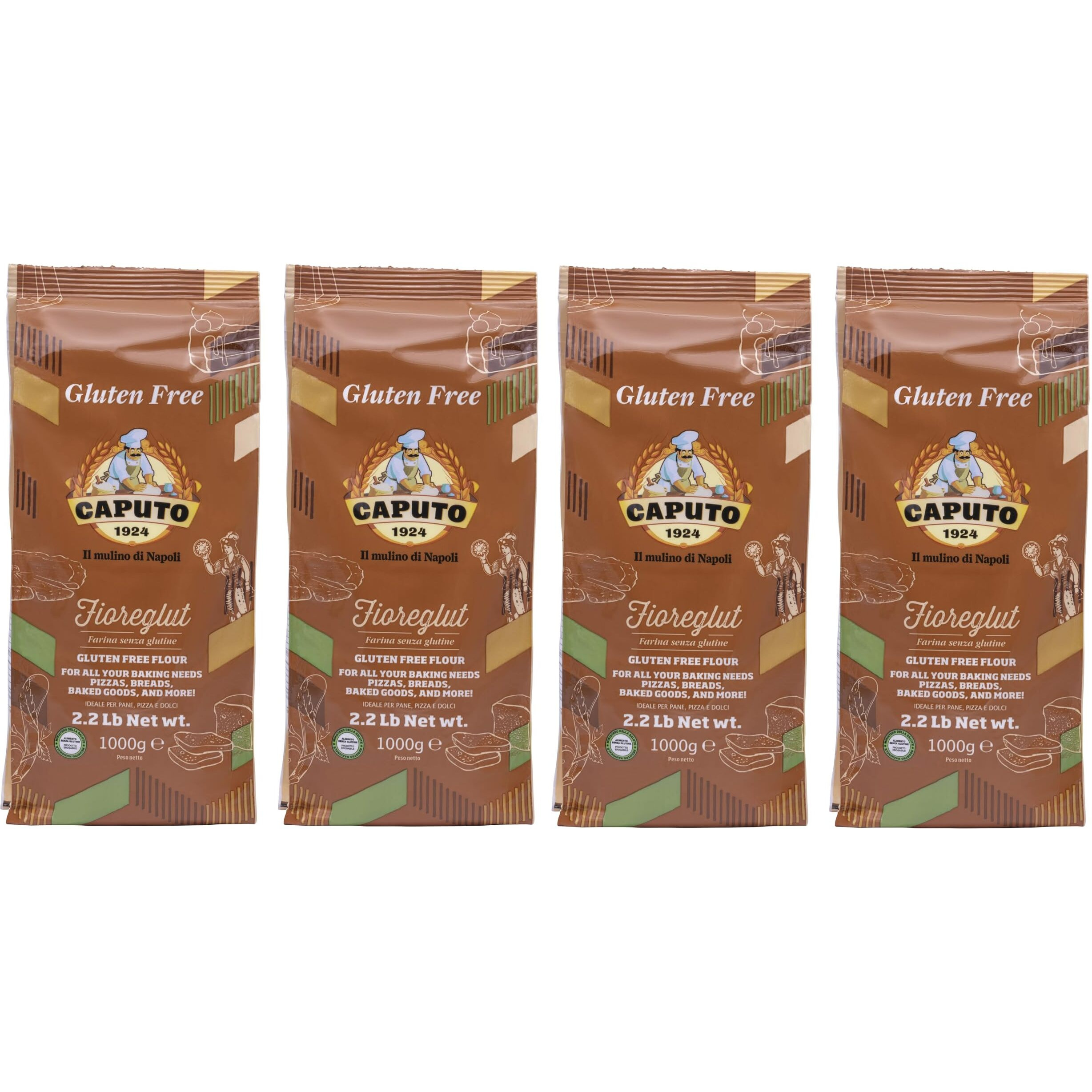 Antico Molino Napoli Antimo Caputo Pizza Flour, Gluten Free, 2.2 Pound (Pack Of 4)