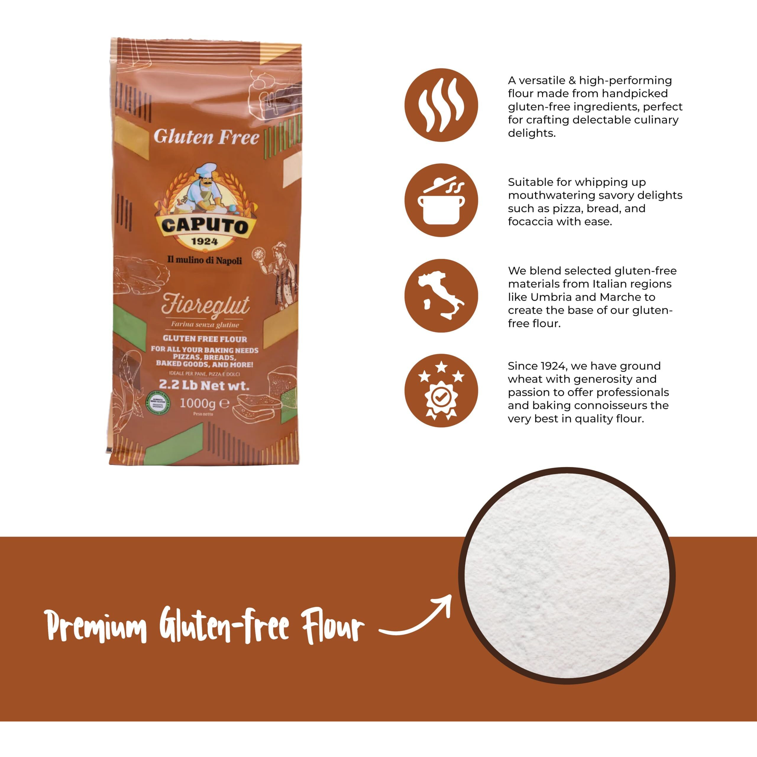 Antico Molino Napoli Antimo Caputo Pizza Flour, Gluten Free, 2.2 Pound (Pack Of 4)