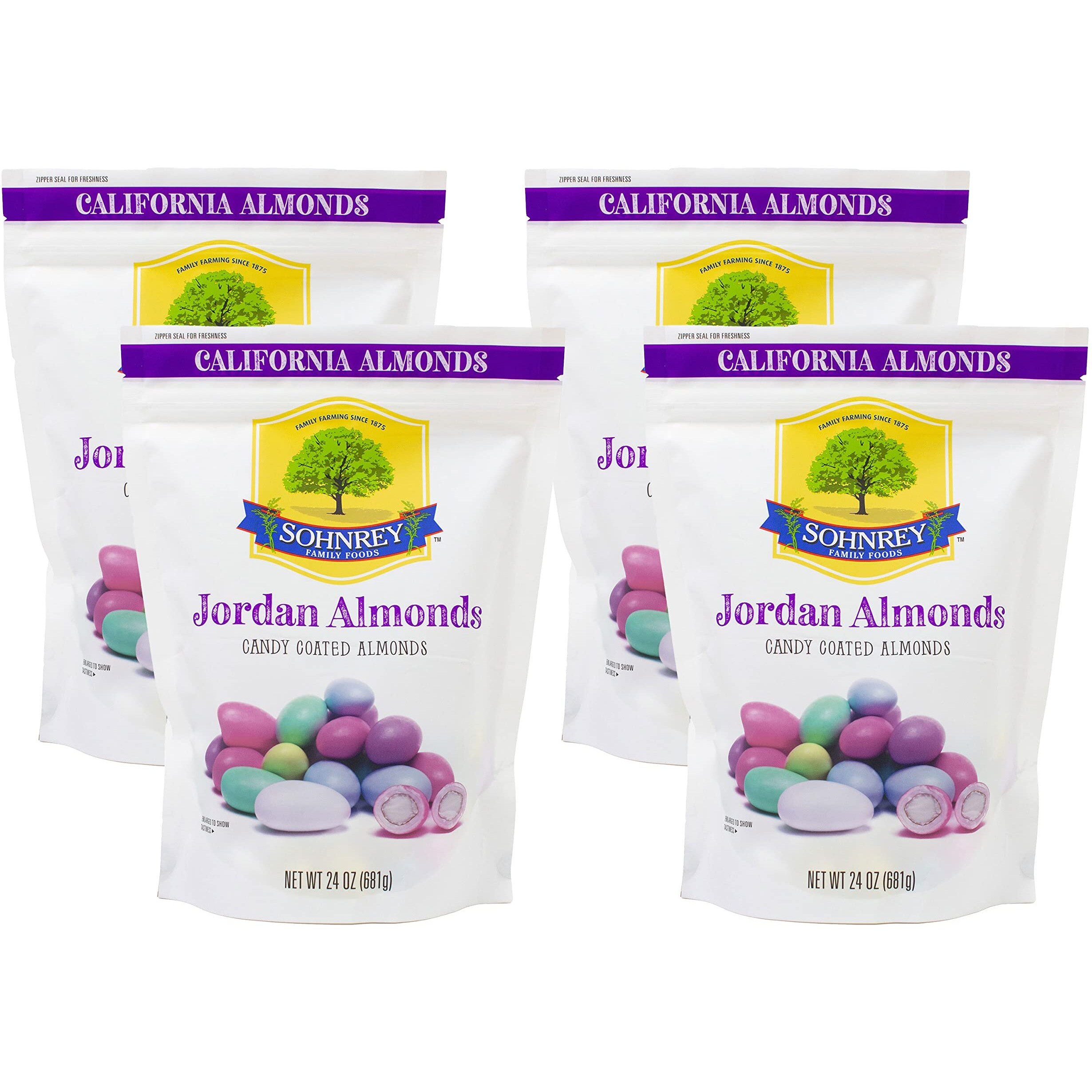 Pastel Bulk Jordan Almonds (4-Pack) Wedding Holiday Party Favor Candies In Colorful Assorted Pastel Mix (6 Lbs Total)