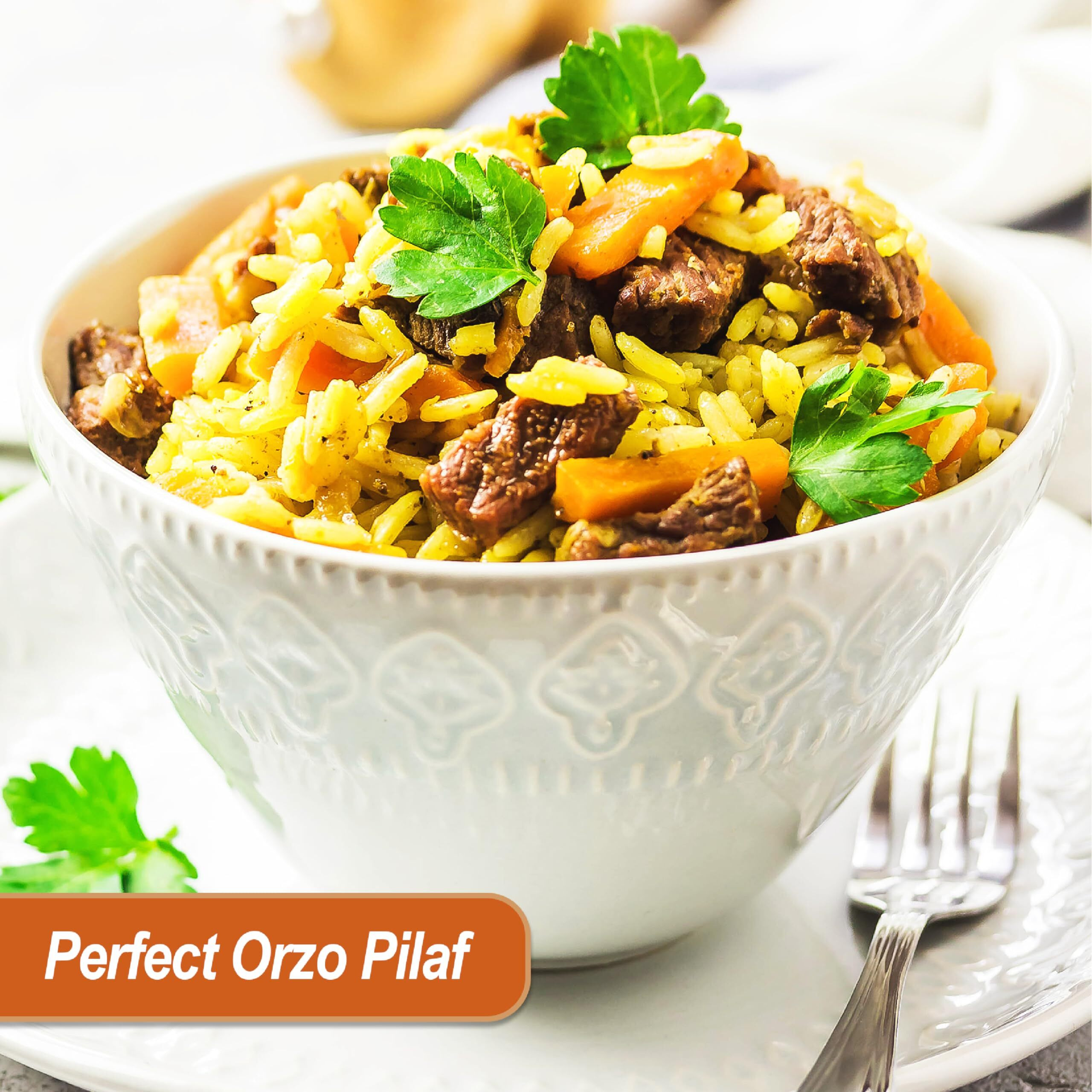 Barons Orzo Pasta Original | 2 Pack Of 21.16Oz Kosher Jars | Natural Israeli Rice-Shaped Orzo For Soups, Casseroles & Salads | Cooks In 10 Minutes For Creamy & Delicious Risottos Or Rice Pilaf