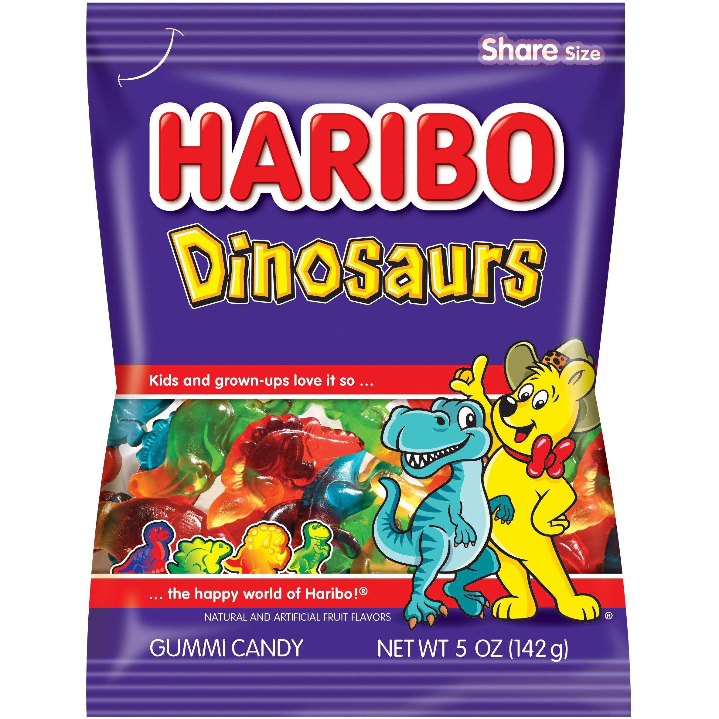 Haribo Gummi Candy, Dinosaurs, 5 Oz. Bag (Pack Of 12)