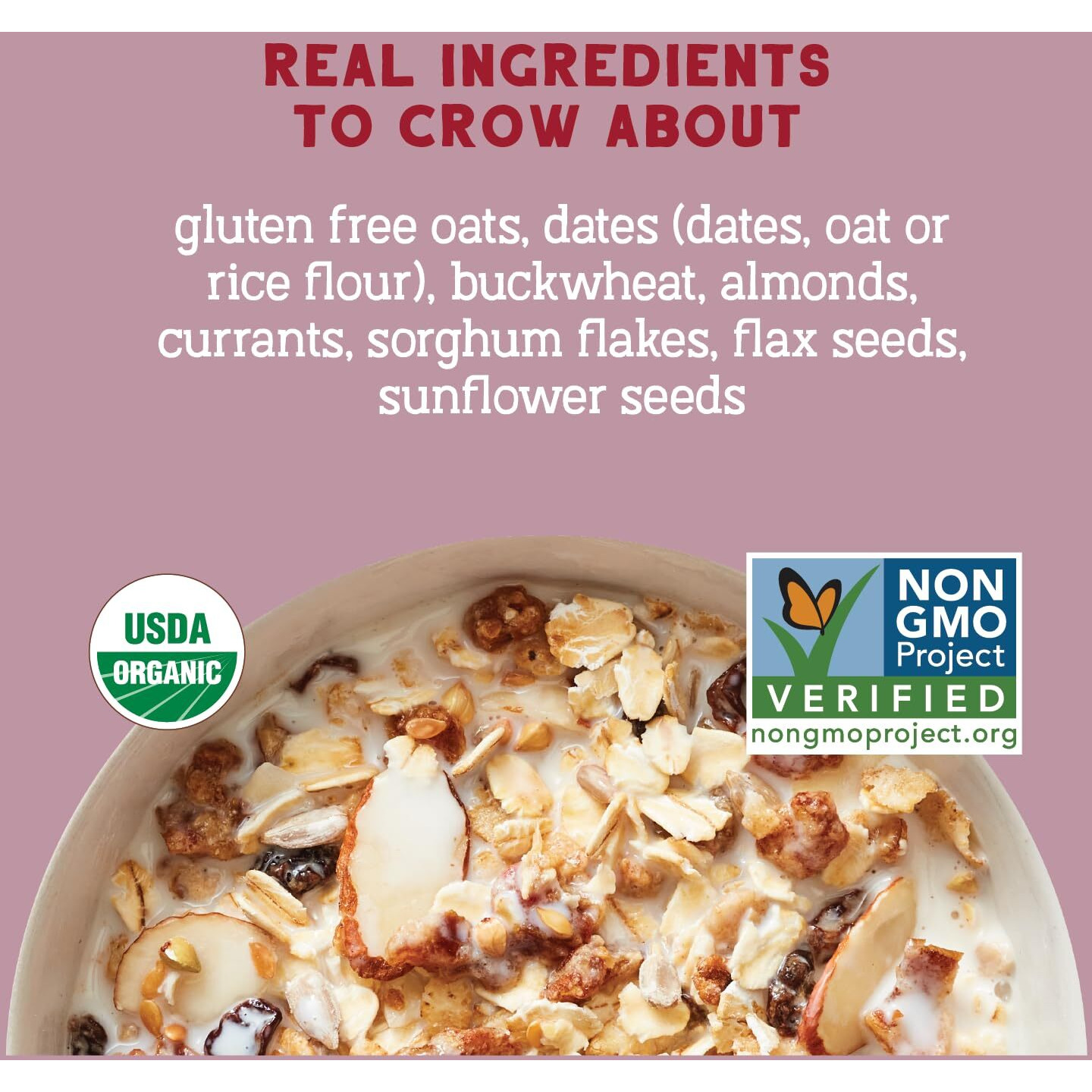 Seven Sundays Organic Muesli Cereal, Farmers Market Almond Date Currant, 32 Oz Bag (Pack Of 4), Gluten Free, 0G Added Sugar, Enjoy Warm, Cool Or As Overnight Oats