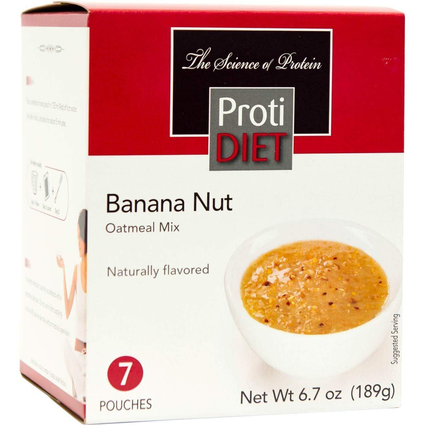 Protidiet Oatmeal - Banana Nut (7/Box) - High Protein 15G - Low Calorie - Low Fat