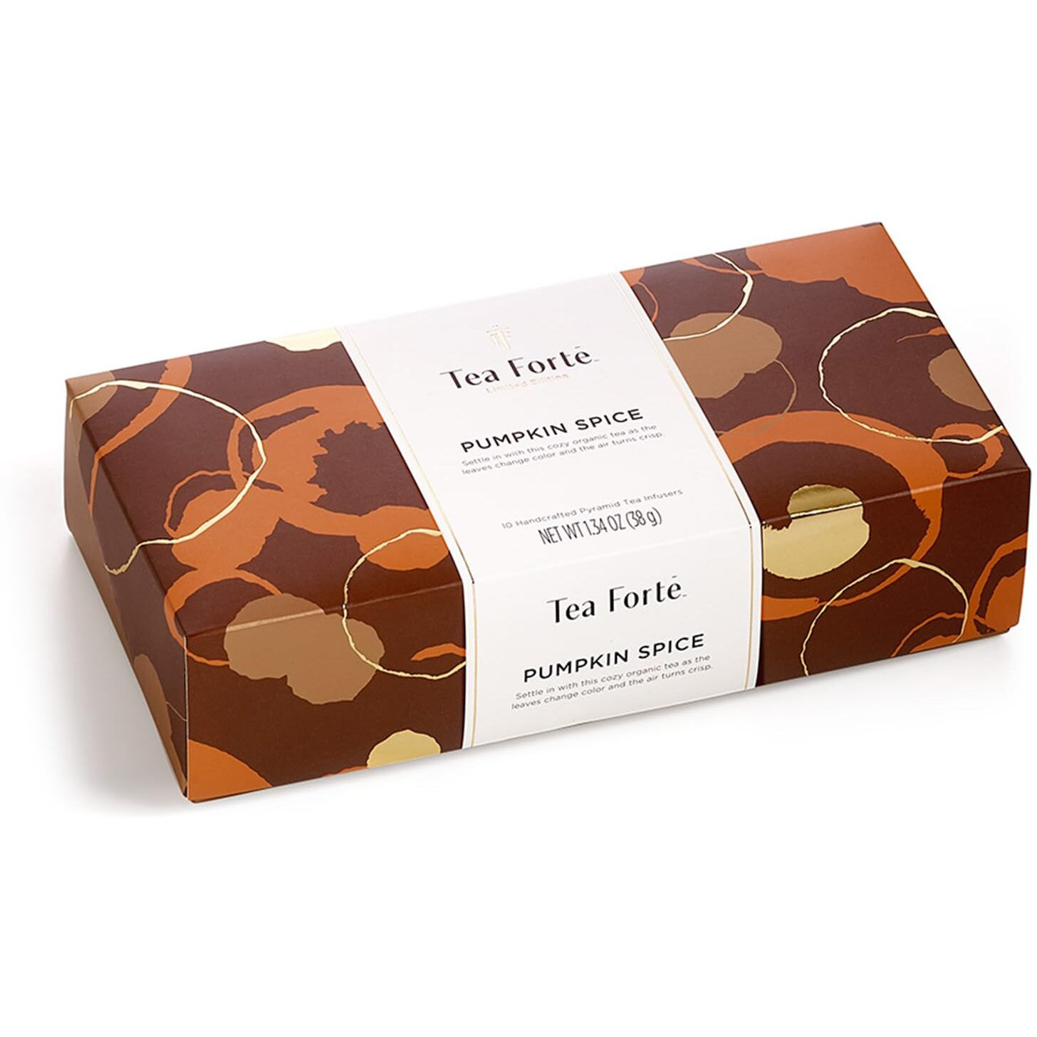 Tea Forte Pumpkin Spice Organic Black Tea Petite Presentation Box Tea Samplers, 10 Handcrafted Pyramid Tea Infusers