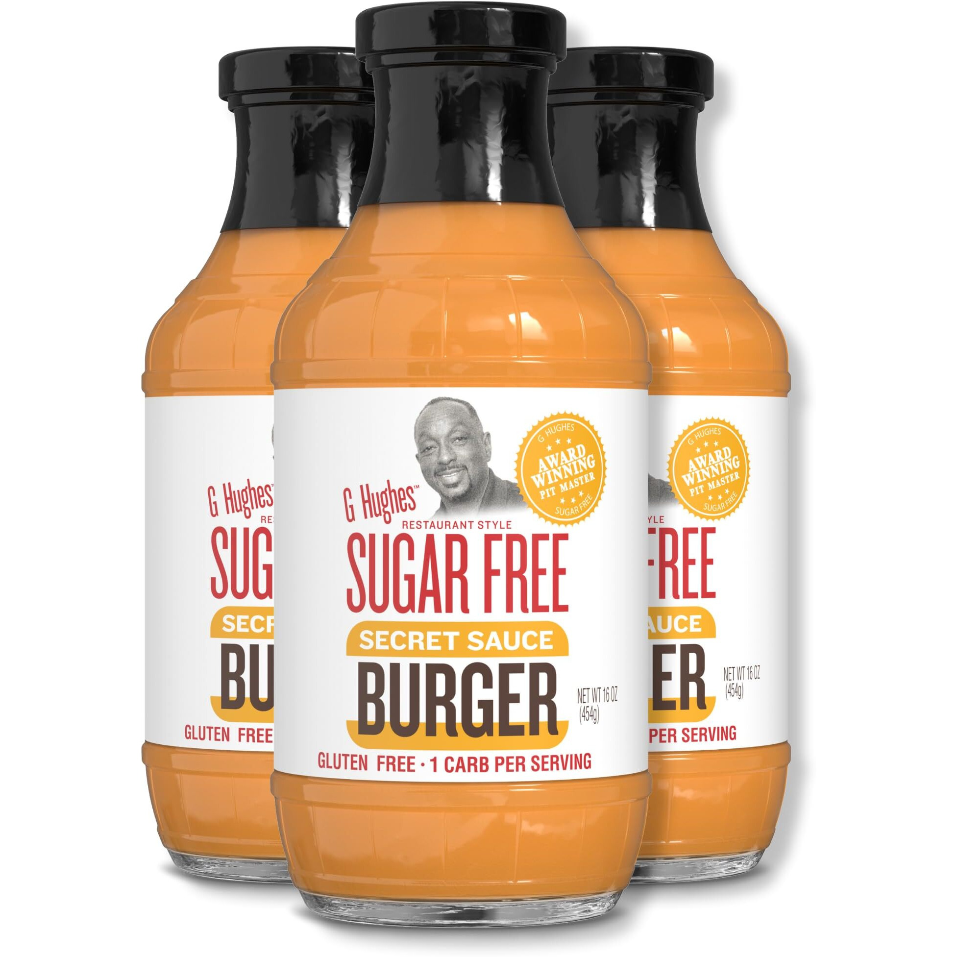 G Hughes Sugar Free, Burger Secret Sauce - Sugar Free Burger Sauce, Special Sauce For Burgers, Gluten Free Burger Sauce, Keto Friendly Hamburger Sauce, Sugar Free Dipping Sauces - 16 Oz (3-Pack)