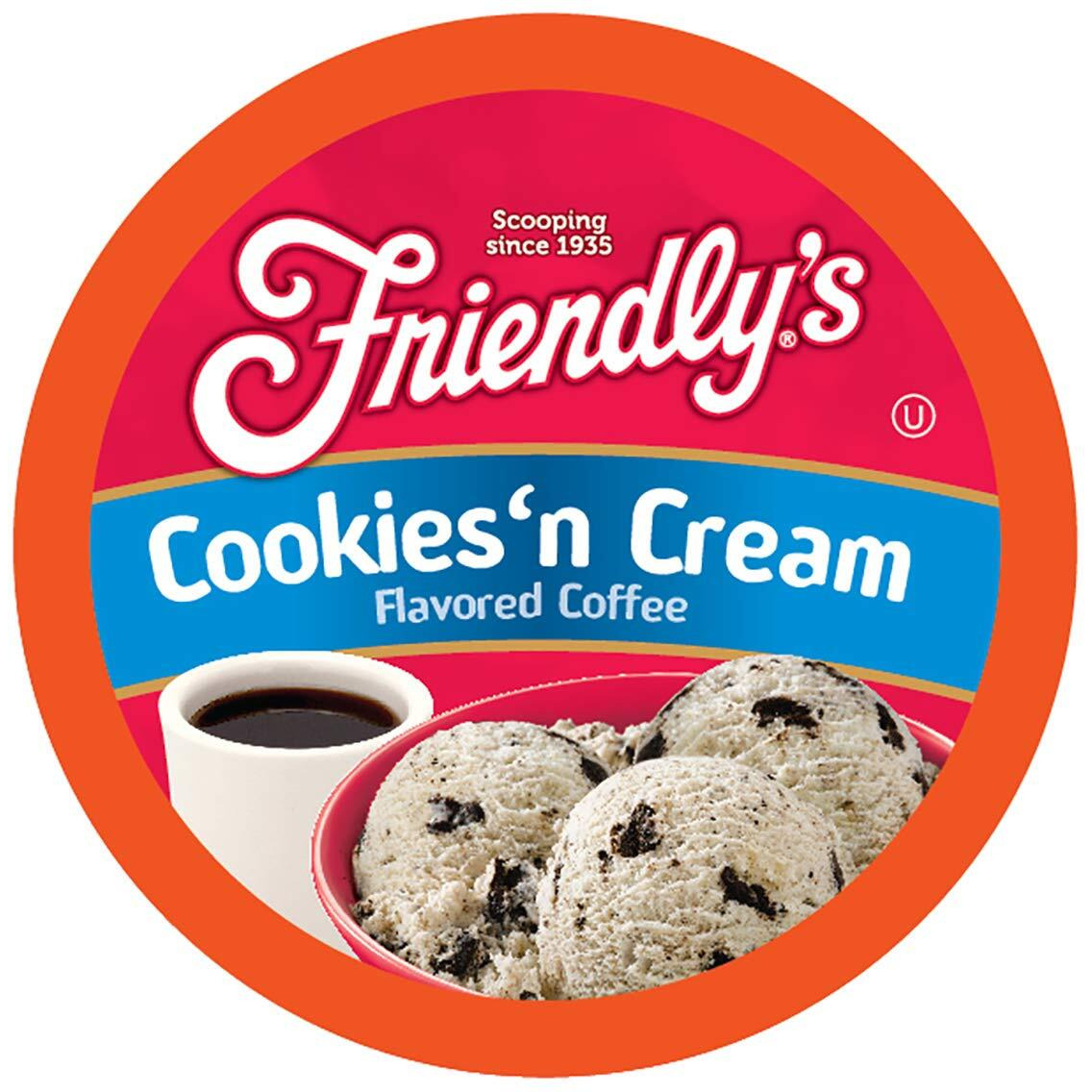 Friendly's Flavored Ice Cream Coffee Pods, Compatible With Keurig K Cup Brewers (Cookies & Cream, 40 Count)