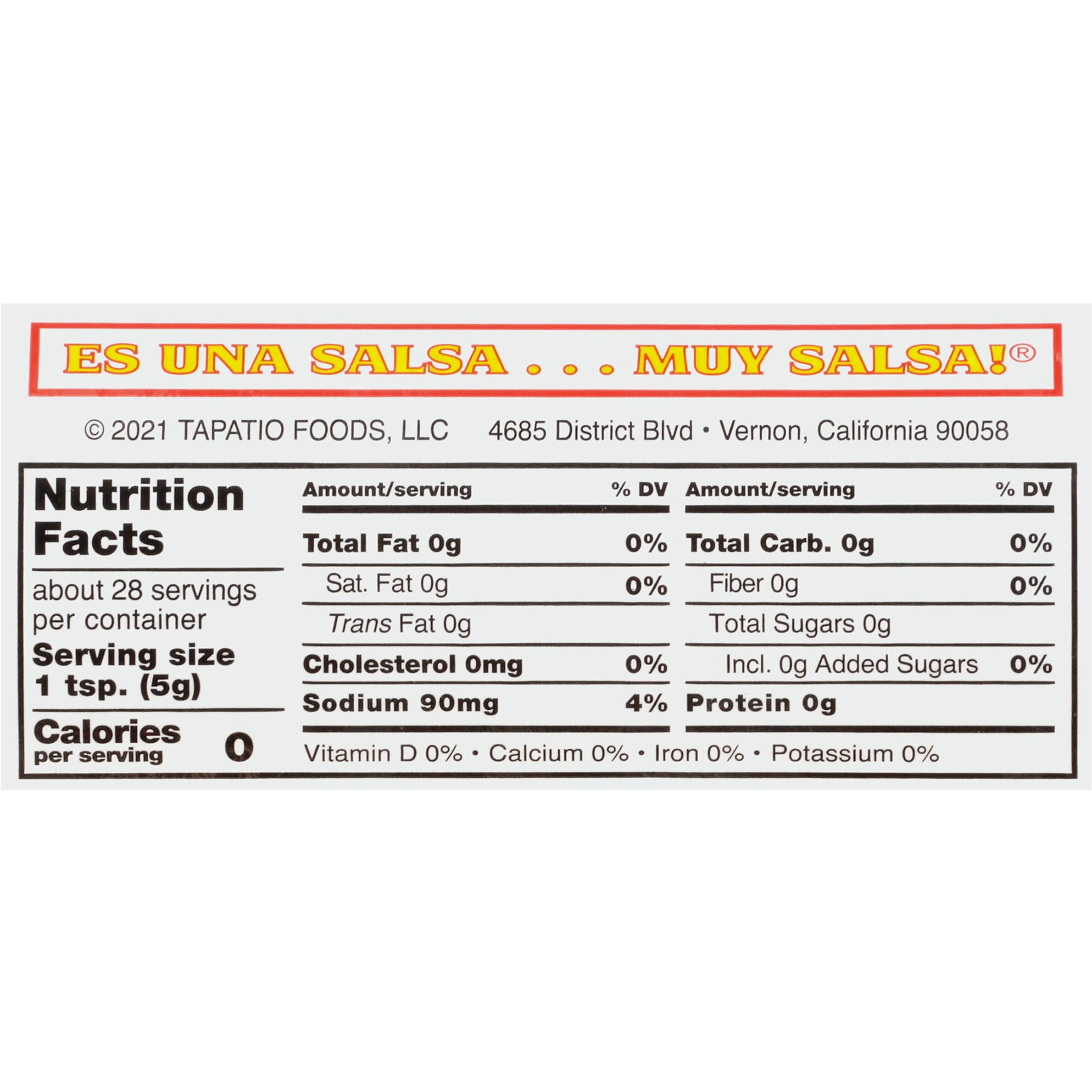 Tapatio Hot Sauce, Salsa Picante, 5 Oz (Pack Of 24)
