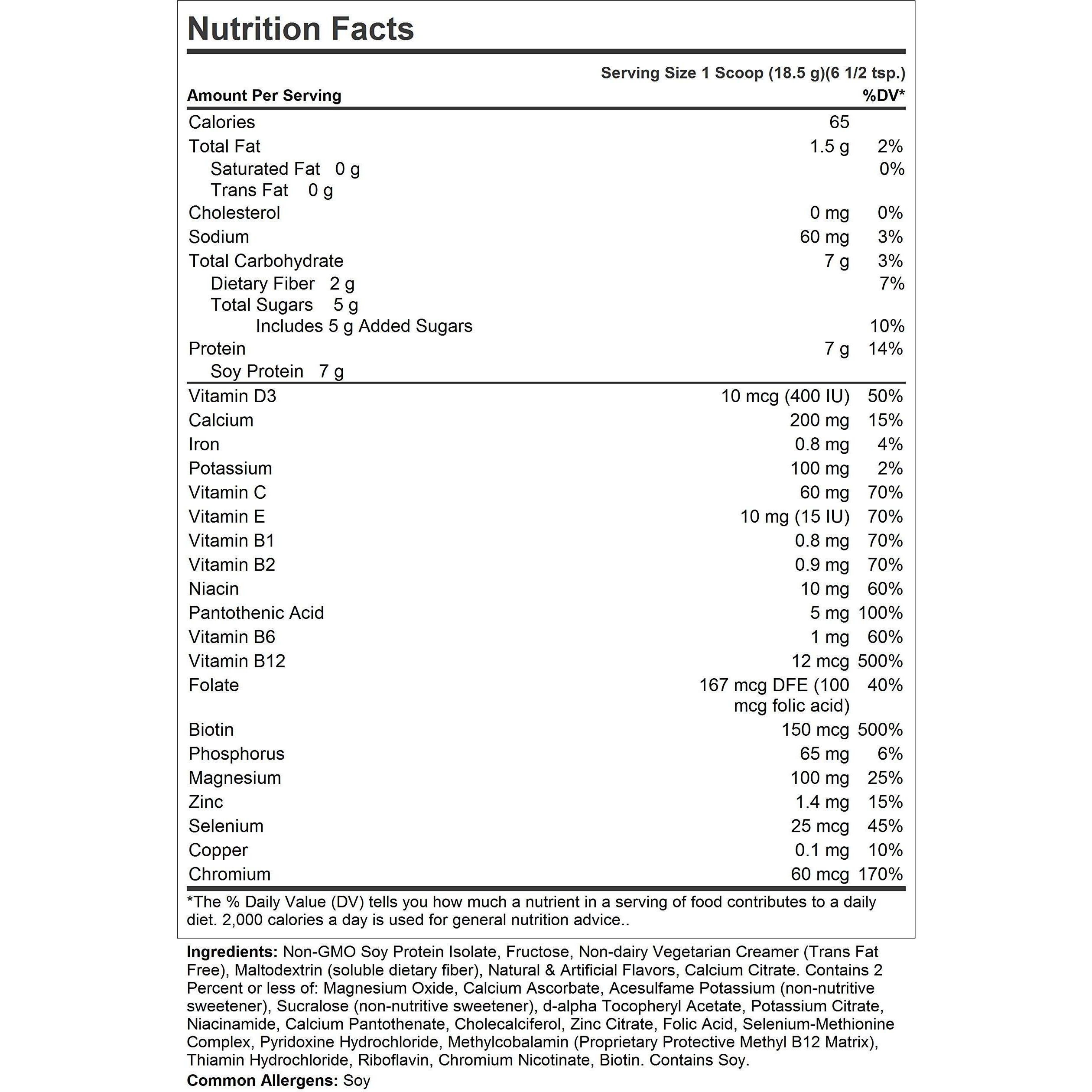 Andrew Lessman Secure Soy Complete Meal Replacement - Pia Colada 30 Servings - Only 65 Calories, 7 Grams Non-Gmo Soy Protein, Vitamins & Minerals, Low-Fat, Nutritious & Delicious, Mixes Instantly