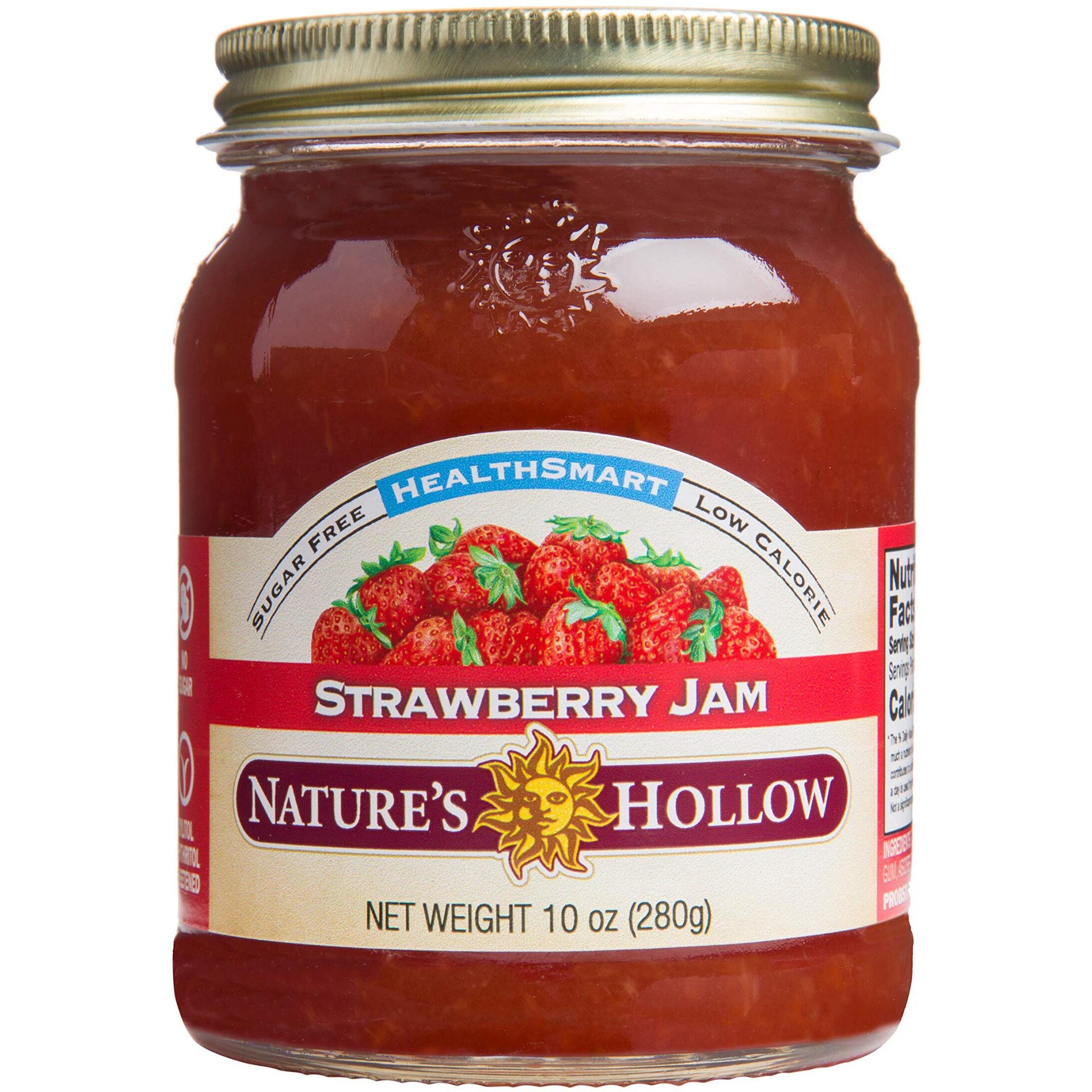 Nature's Hollow Strawberry Jam Sugar Free Jam And Preserves, Low Cal, Non Gmo, Keto Jam, Vegan, Gluten Free, And Diabetic Friendly - Sugar Free Jelly - 10Oz Pack Of 2
