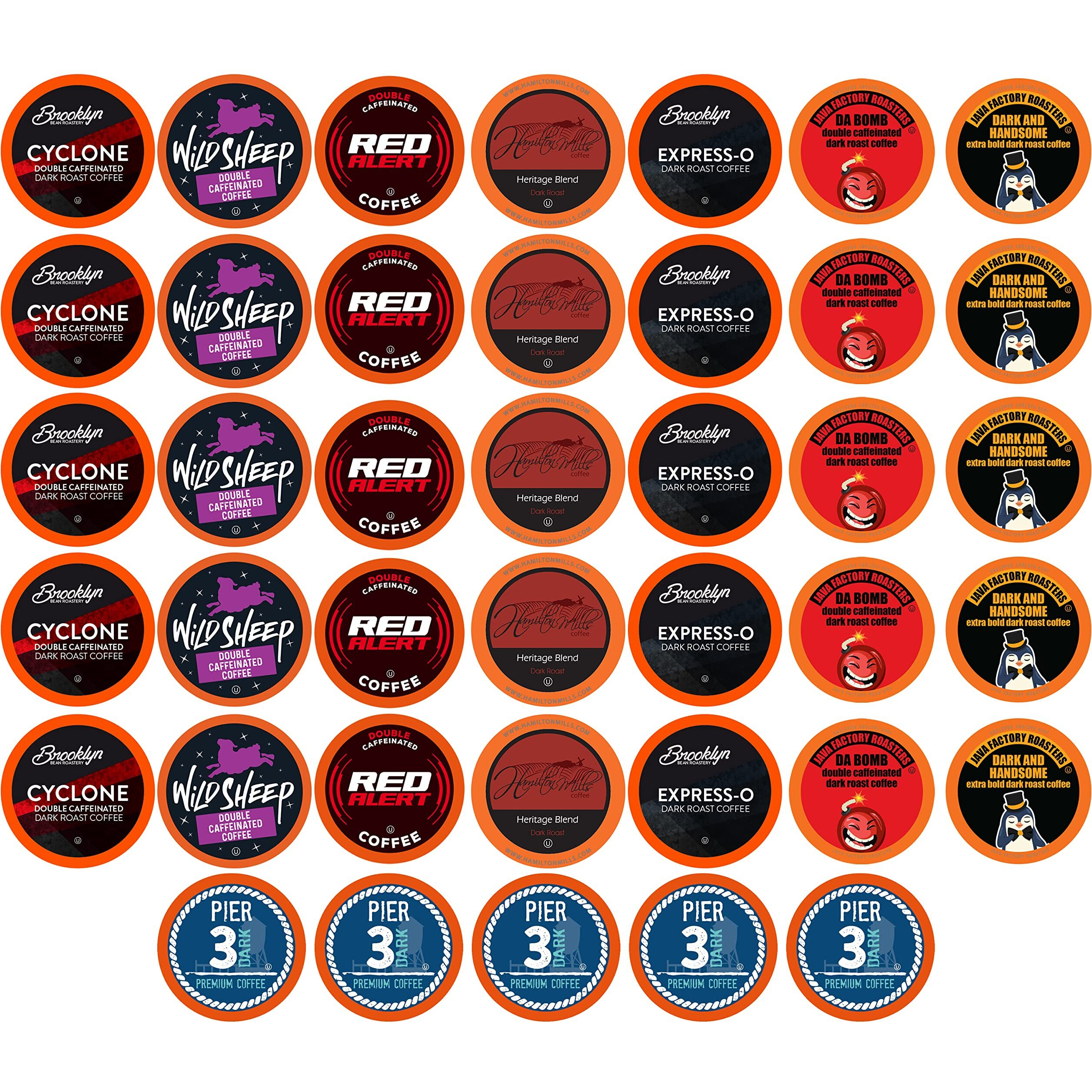 Best Of The Best Pods, Variety Pack For Keurig K Cup Brewers, Strong And Regular Coffee Lovers, Great Gift - 5 Cups Of Each, High Caffeine Coffee, 40 Count