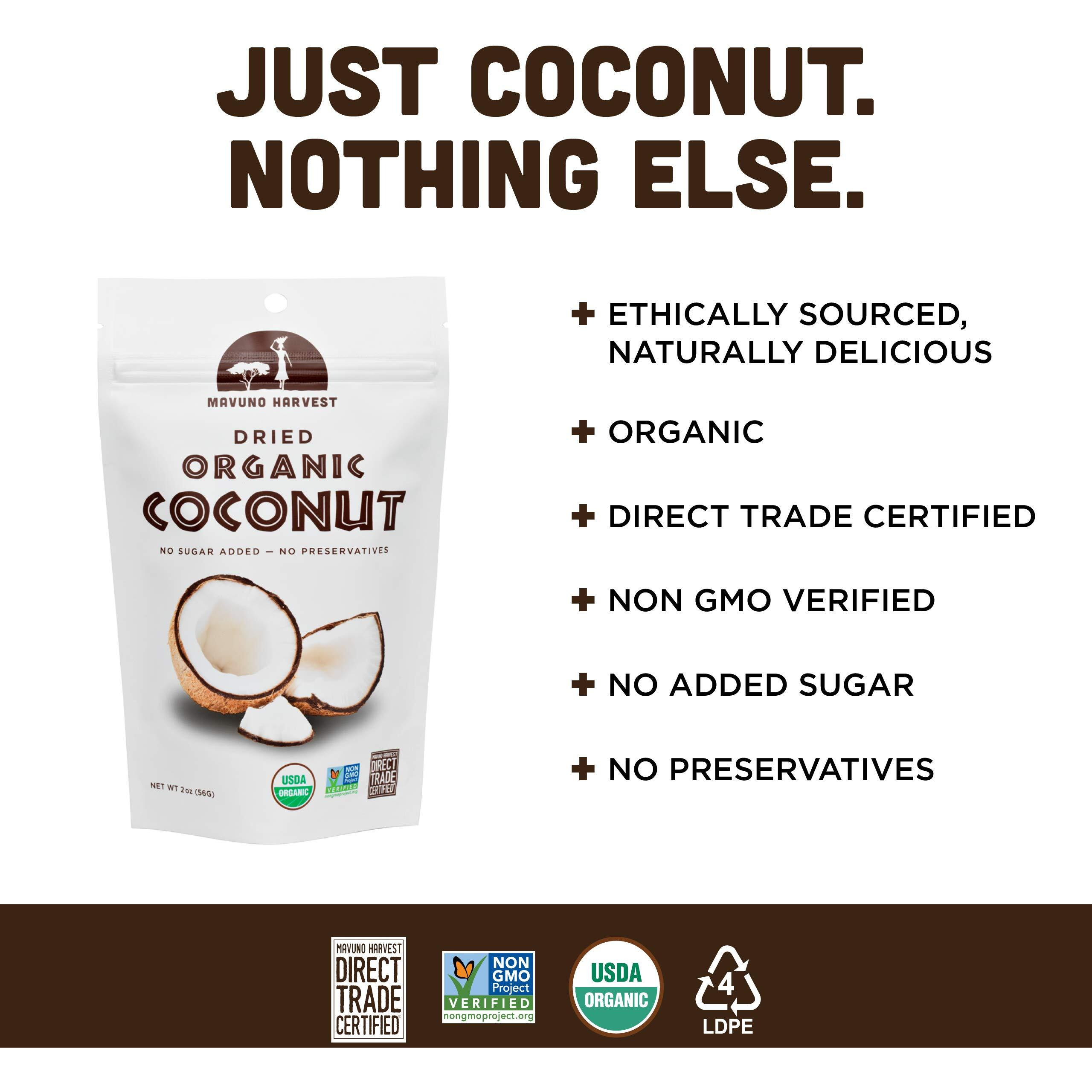 Mavuno Harvest Organic Dried Fruit Variety Pack | Dried Mango, Coconut, And Dates | Healthy, Vegan, No Sugar Added, Non Gmo Snacks For Kids & Adults | 2 Ounce, Pack Of 3