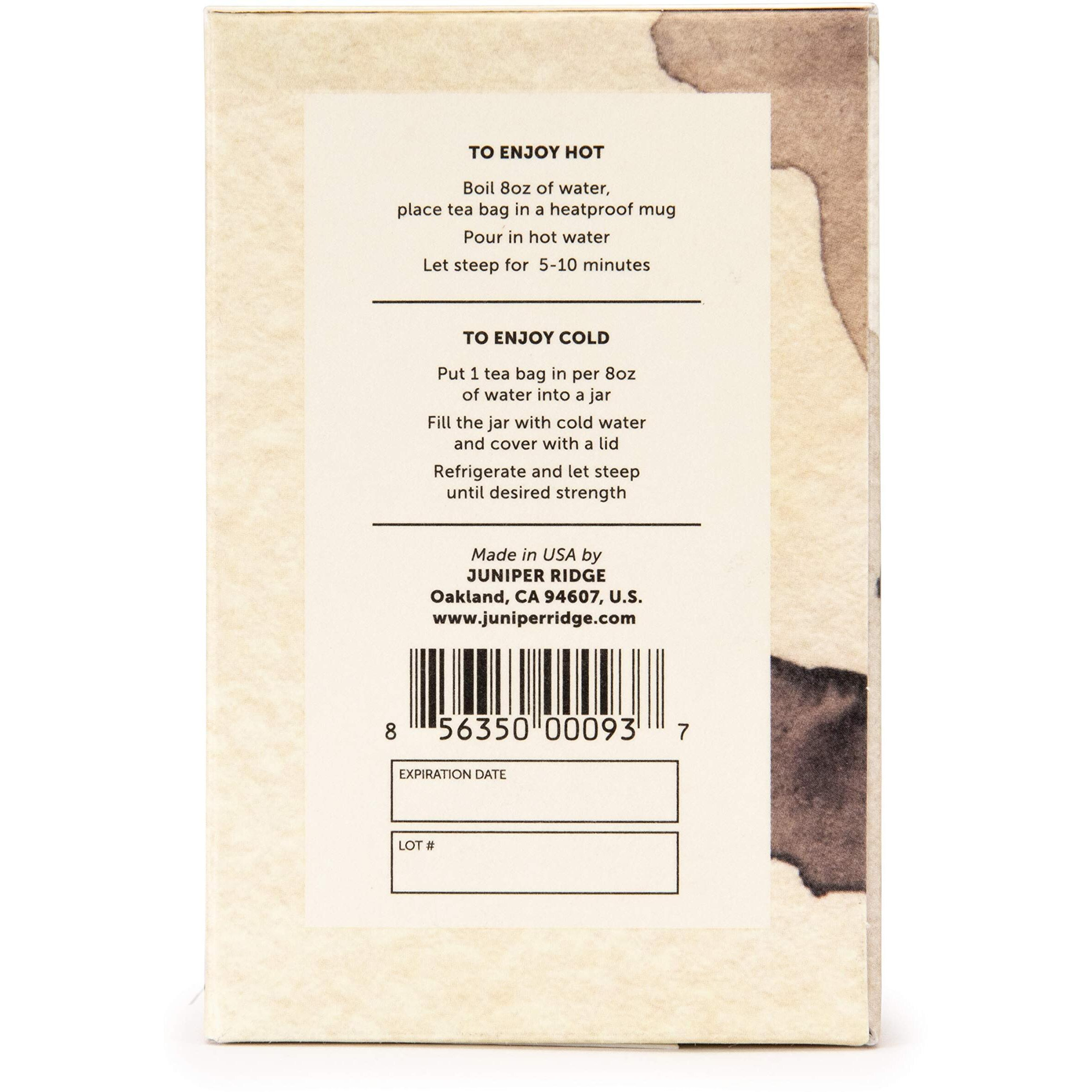Juniper Ridge White Sage & Wild Mint Botanical Tea - Earthy, Herbal, & Bright Mint Notes - Vegan, Caffeine Free & Gluten Free - 20 Unbleached Teabags