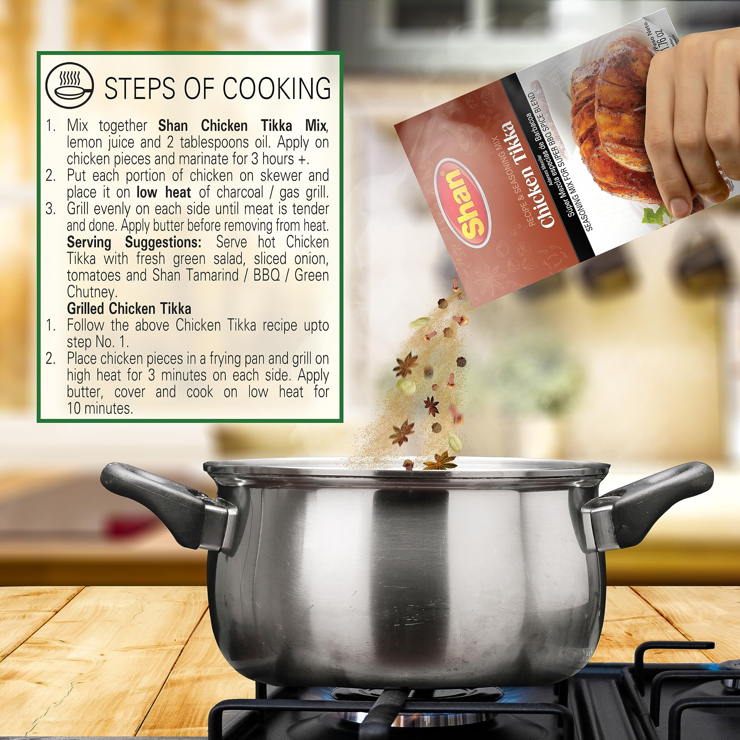 Shan - Chicken Tikka Masala Mix (50G) - Seasoning Packets For Tikka Masala (Pack Of 6)