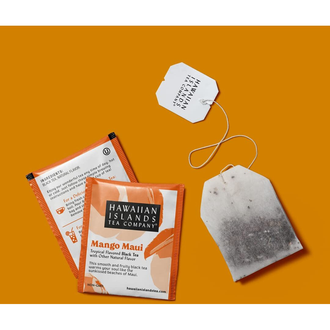 Hawaiian Islands Tea Company Mango Maui Black Tea, All Natural - 120 Teabags (6 Boxes)