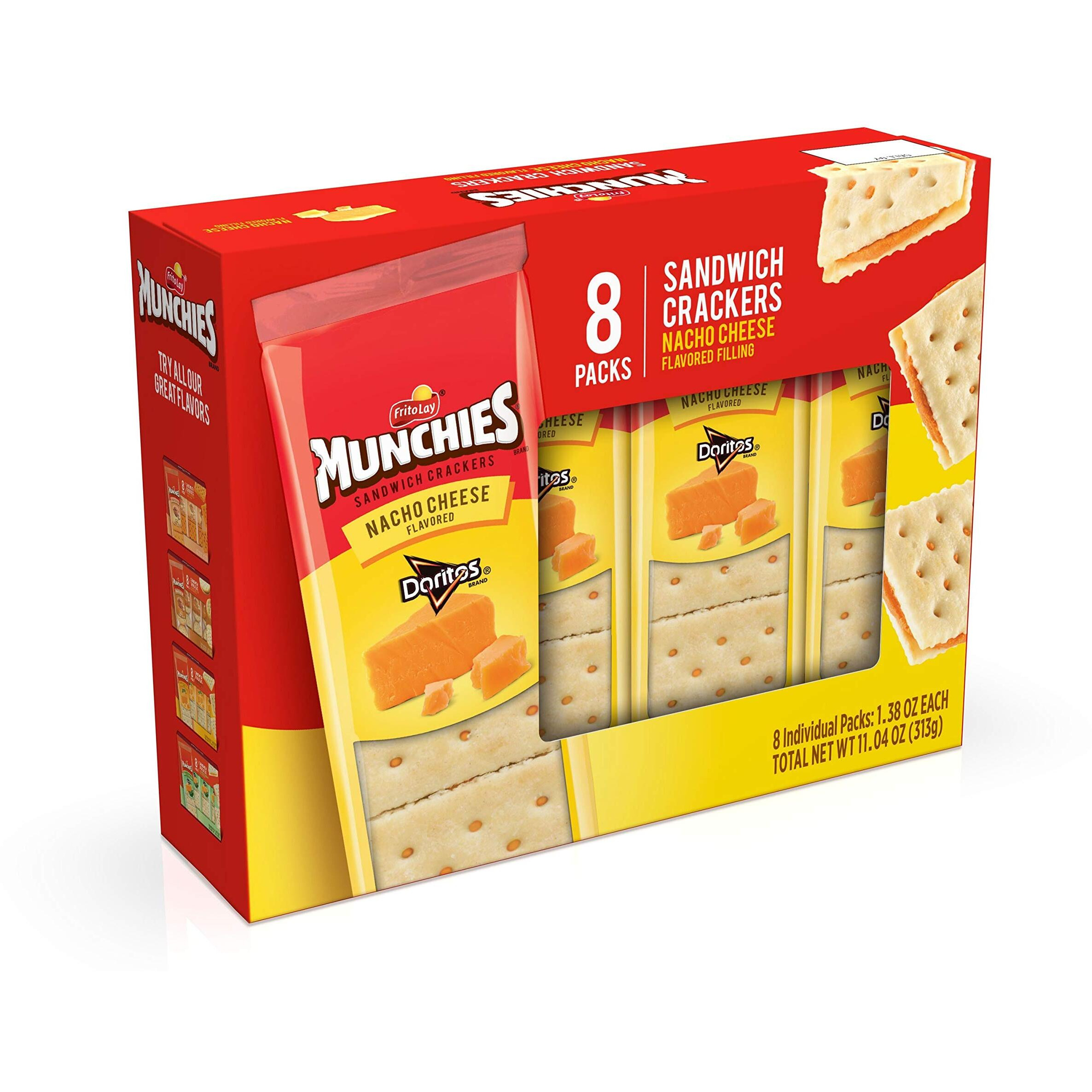 Munchies Flavored Nacho Cheese Sandwich Crackers, 1.38 Ounce (Pack Of 96)