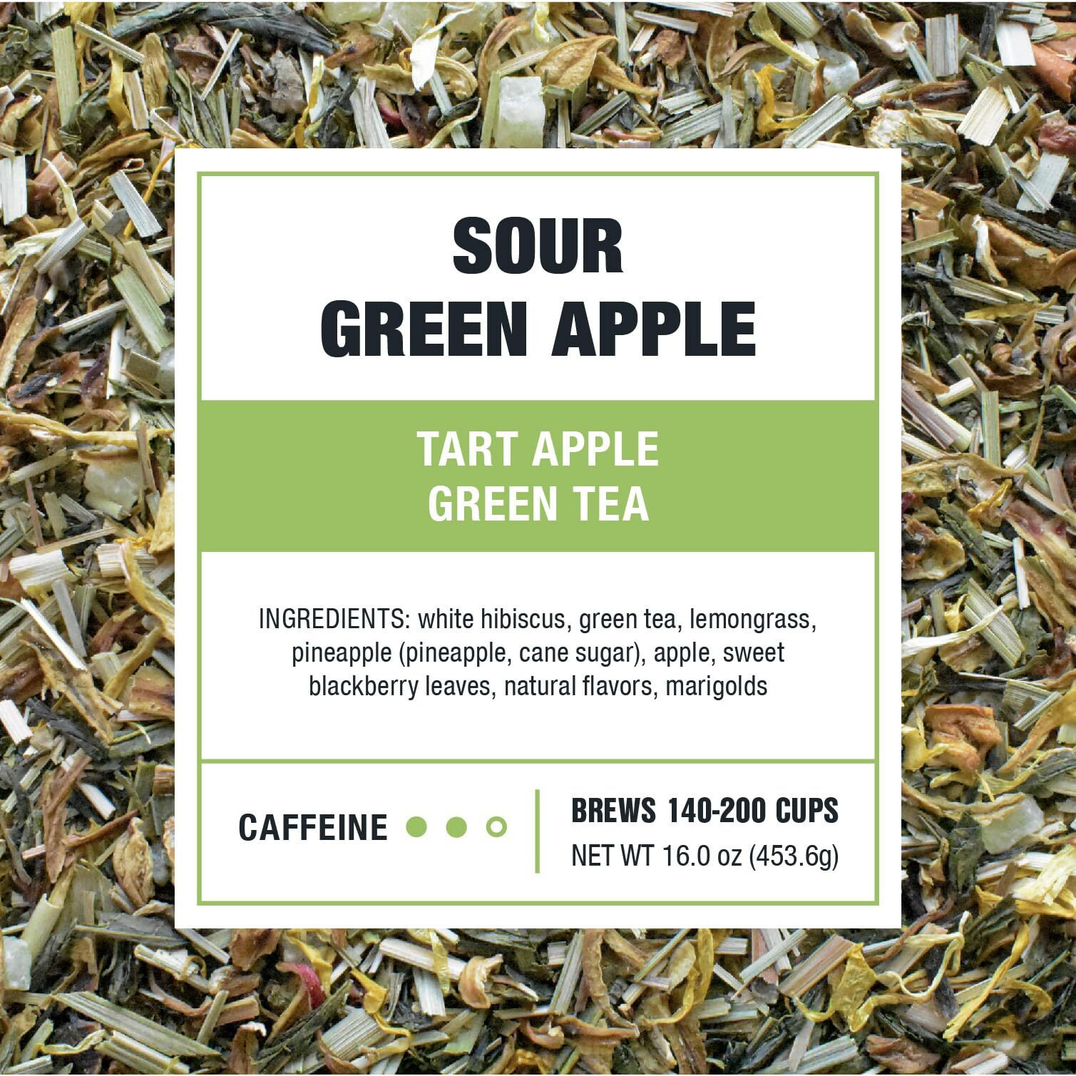 Tiesta Tea - Sour Green Apple - Tart Apple Green Tea - Loose Leaf Tea Blend - Medium Caffeinated Green Tea - Make Hot Or Iced Tea Up To 140-200 Cups - 16 Oz Resealable Bulk Bag