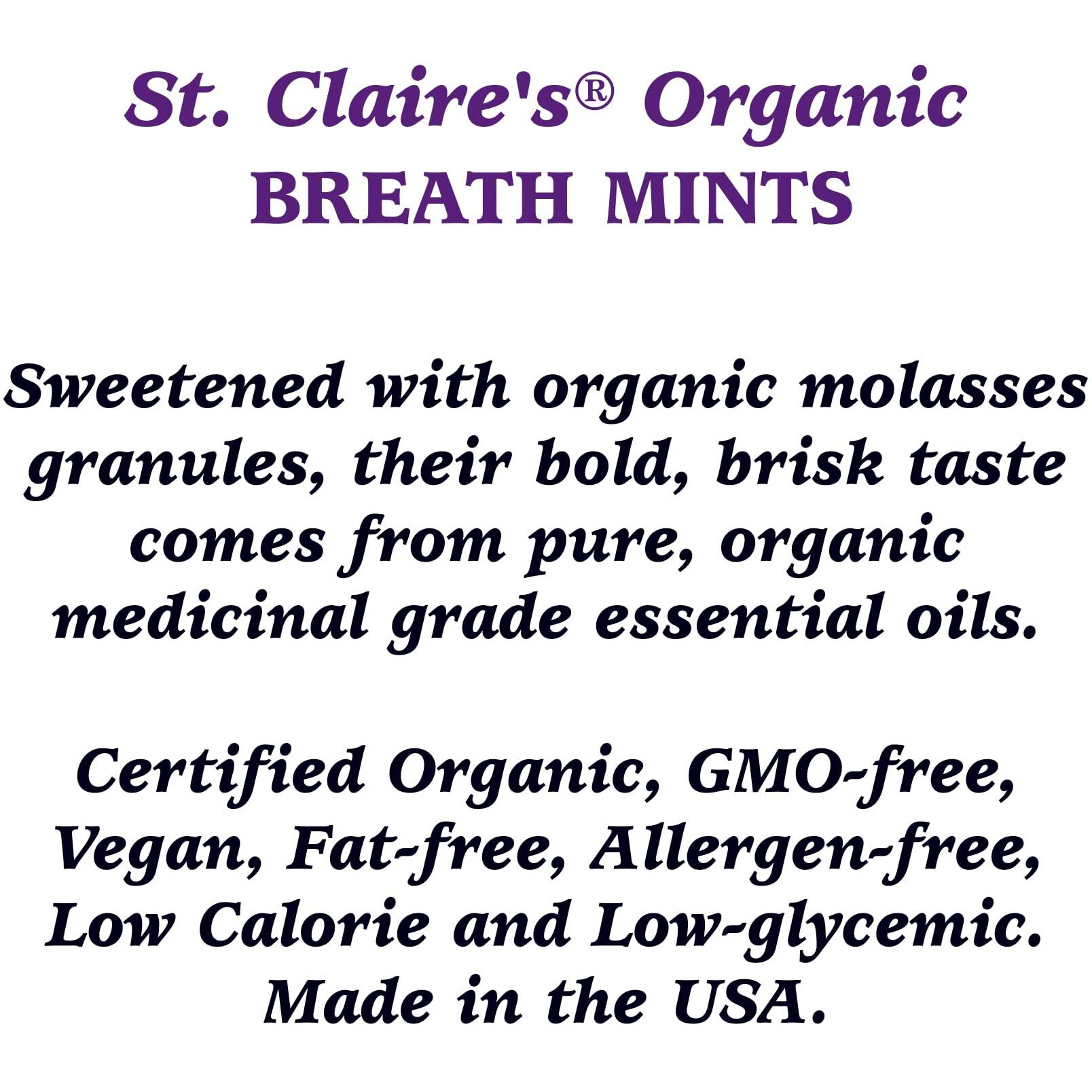 St. Claire's Organic Breath Mints (Spearmint, 27 Ounce Refill Bag, Over 800 Pieces) | Gluten-Free, Vegan, Gmo-Free, Plant-Based, Allergen-Free | Made In Our Allergen-Free Facility