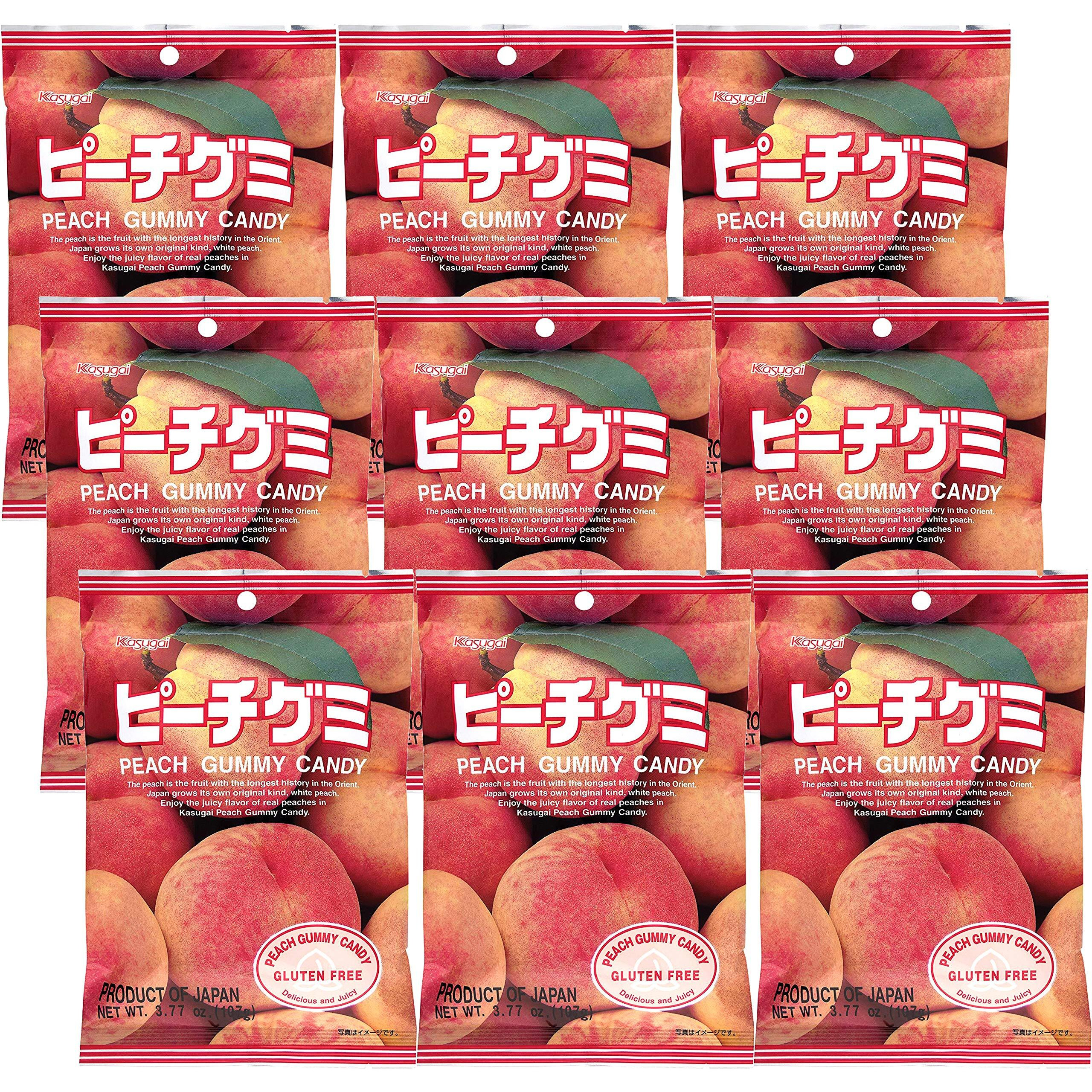 Kasugai Peach Gummy Candy 3.77Oz (9 Pack)