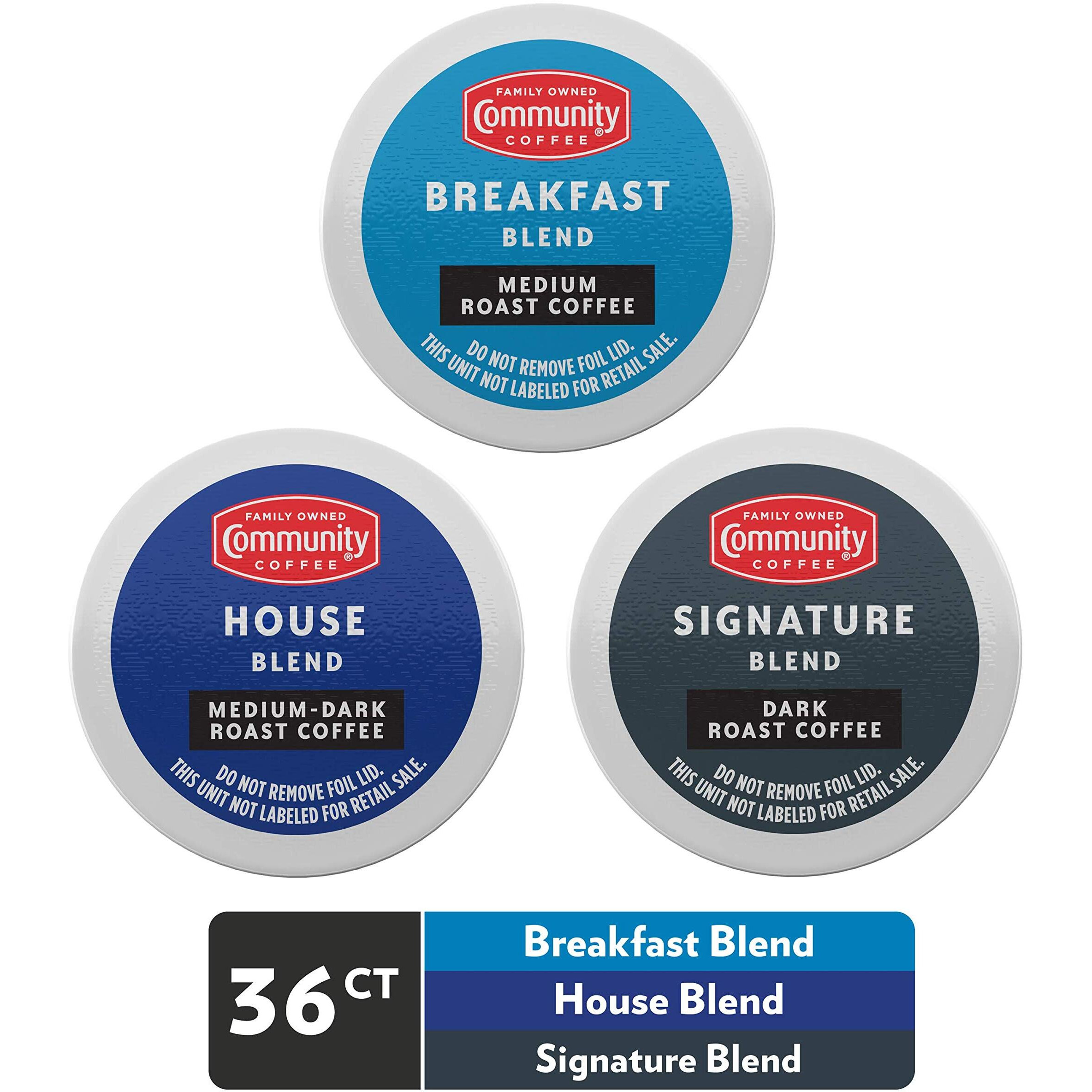 Community Coffee Special Blends Variety Pack 36 Count Coffee Pods, Medium Dark Roast, Compatible With Keurig 2.0 K-Cup Brewers