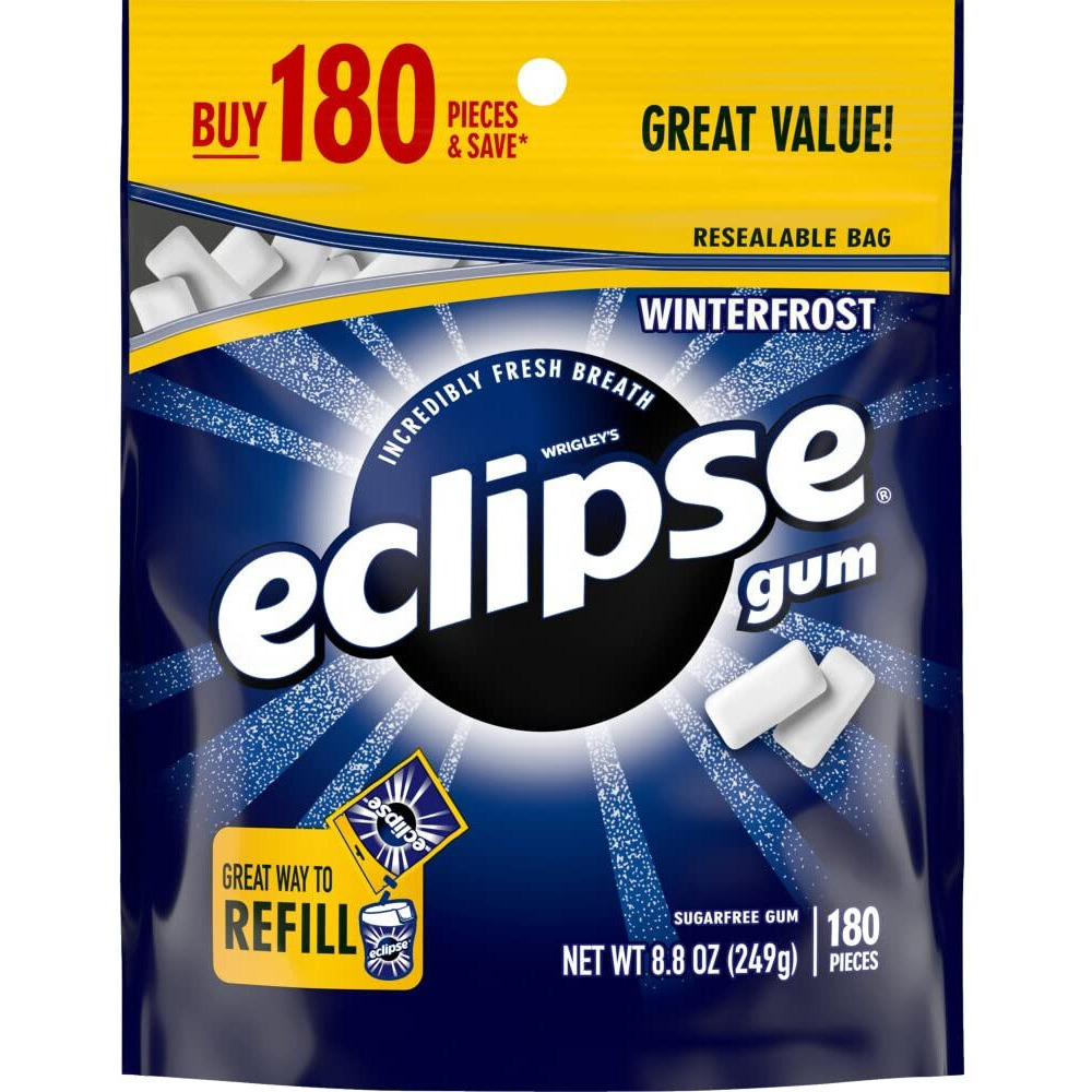 Eclipse Winterfrost Sugarfree Gum, 8.8-Ounce 180 Piece Bag