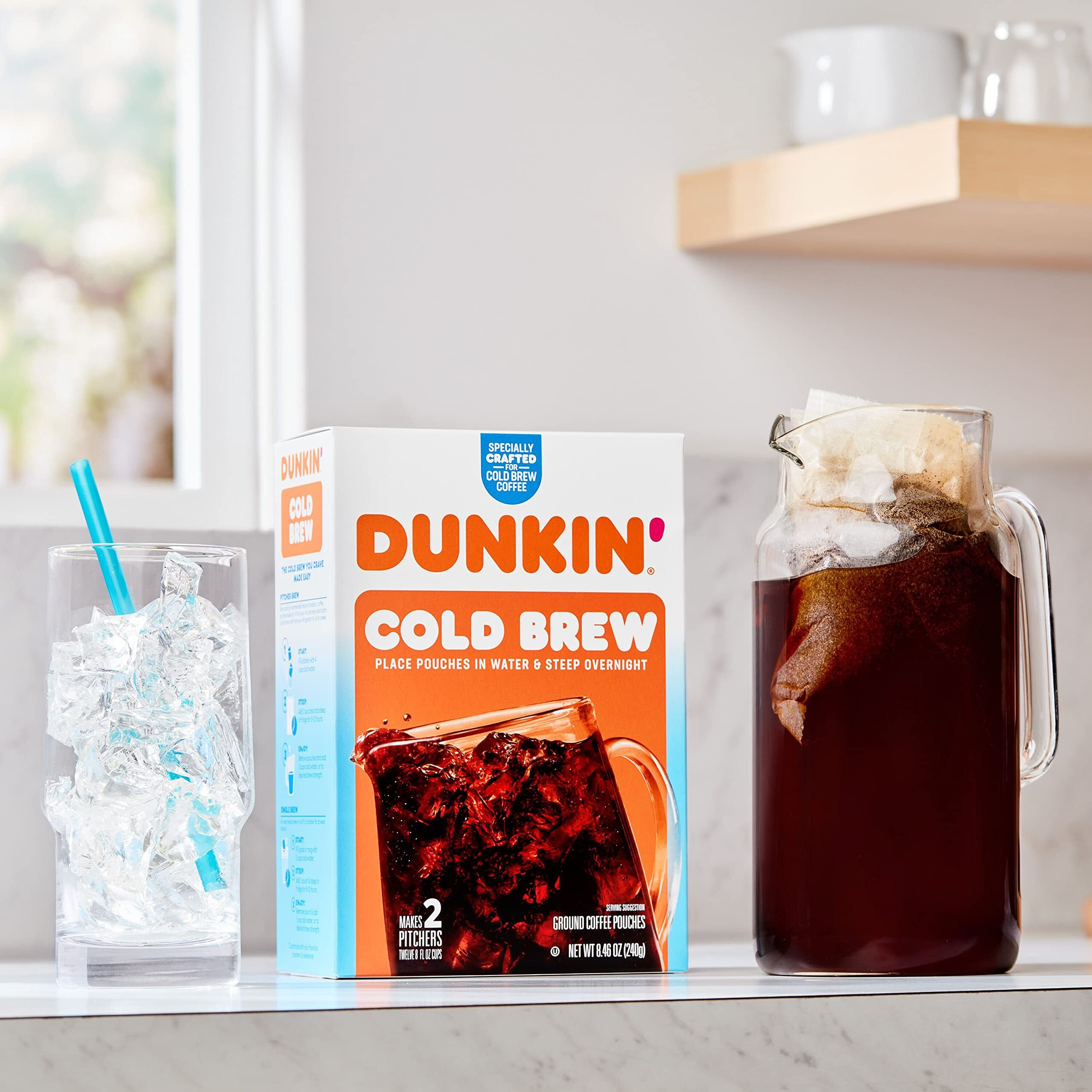 Dunkin' Cold Brew Ground Coffee Packs, 8.46 Ounces (Pack Of 6)