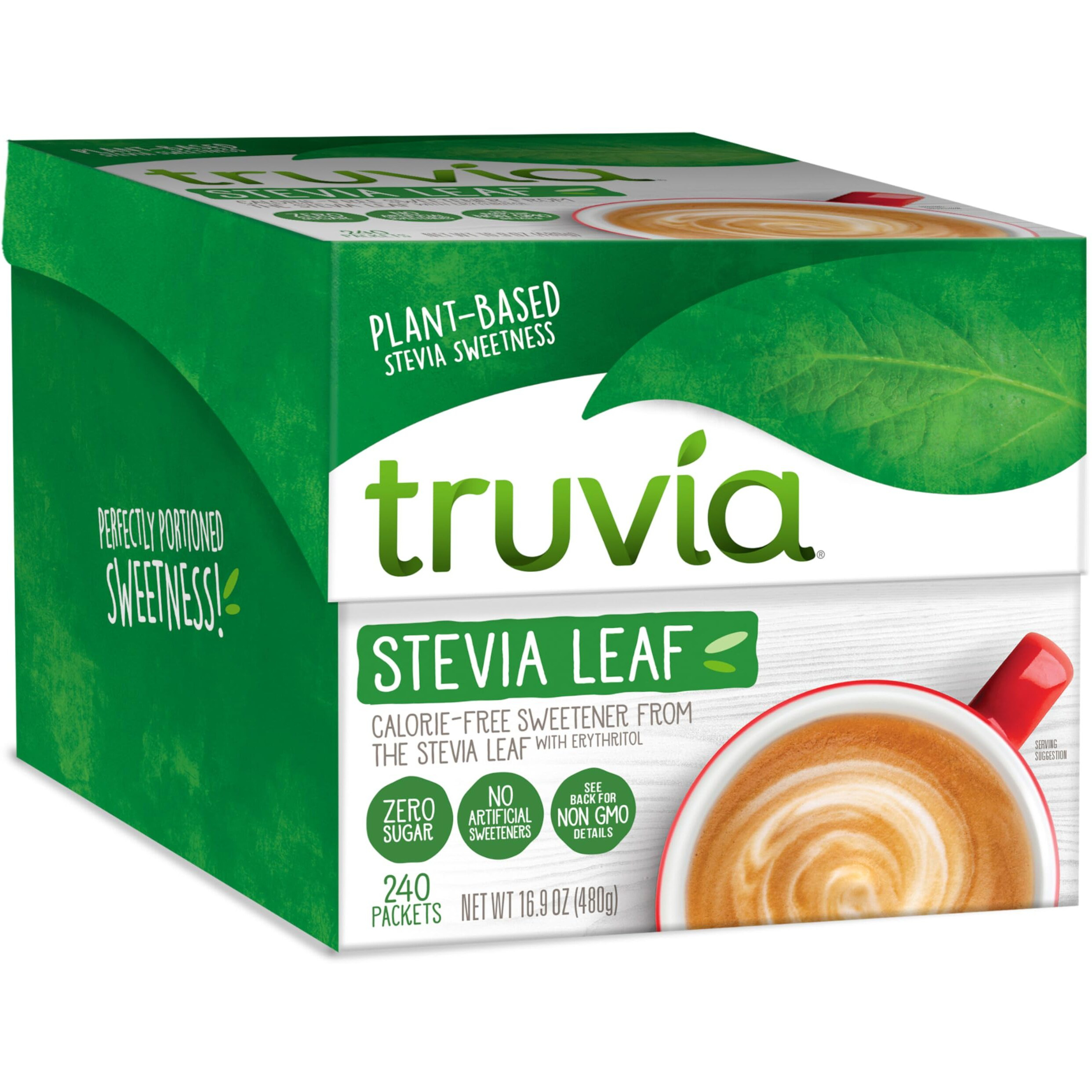 Truvia Calorie-Free Sweetener Stevia Leaf Packets, 240 Count (16.9 Oz Carton)