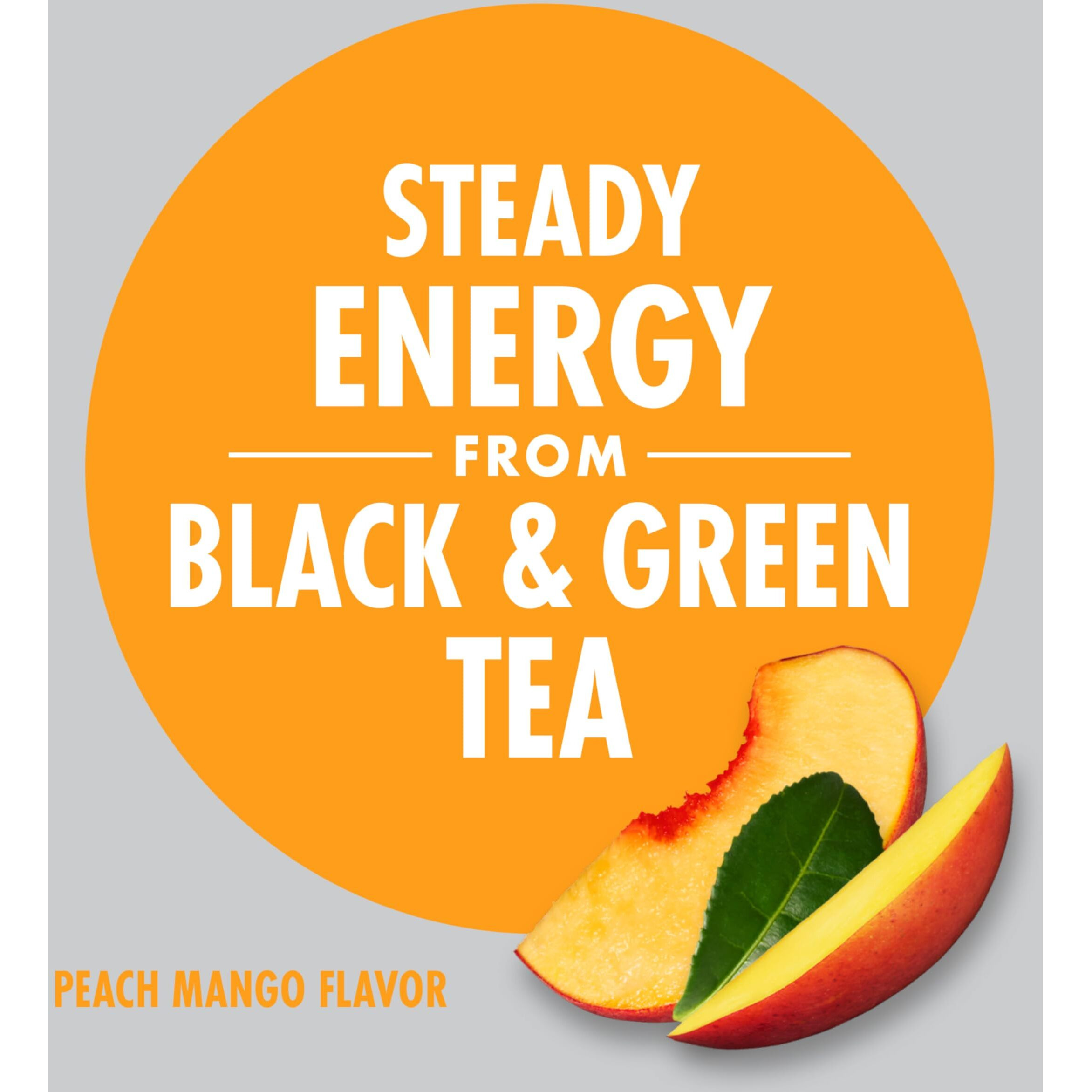 V8 +Energy Peach Mango Juice Energy Drink, 8 Fl Oz Can (12 Pack)