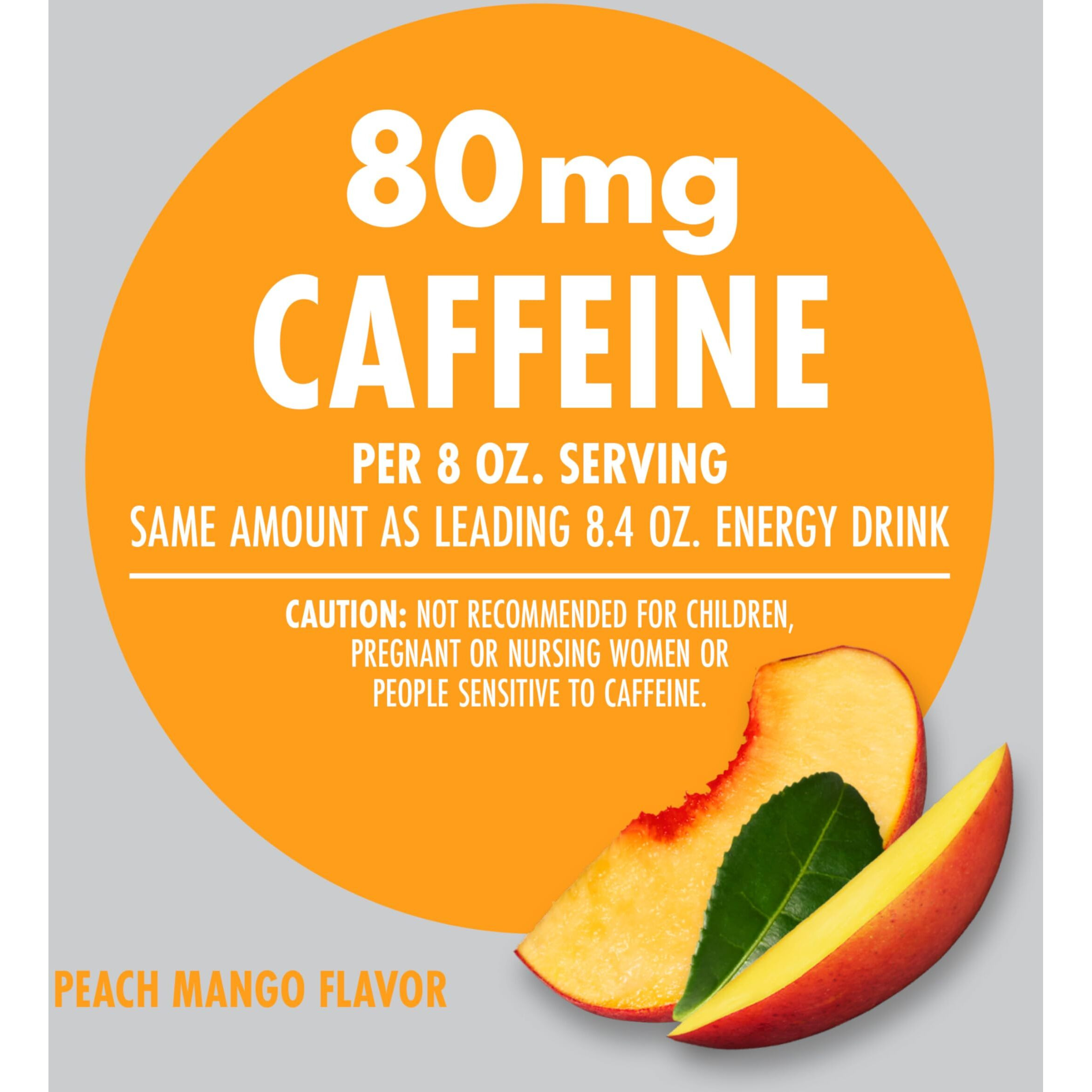 V8 +Energy Peach Mango Juice Energy Drink, 8 Fl Oz Can (12 Pack)