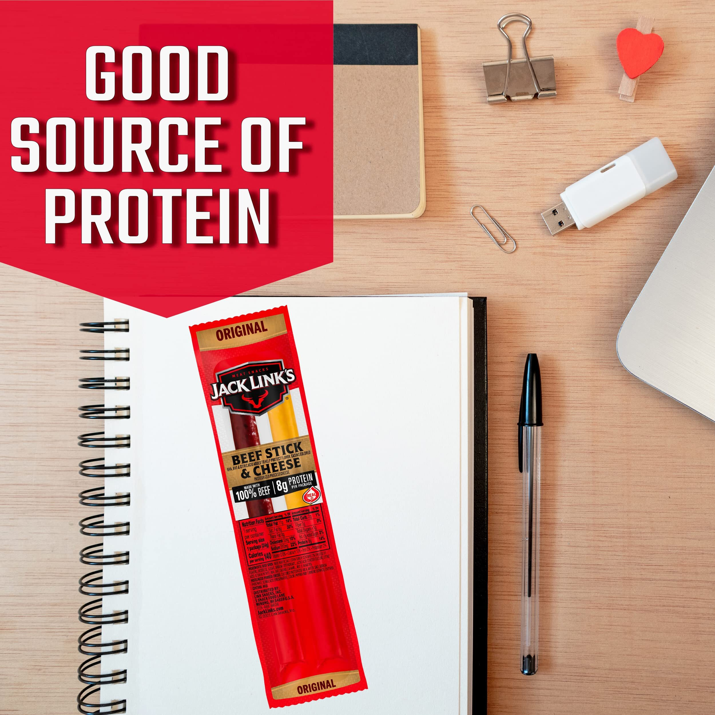 Jack Link's Original Beef & Cheese Combo Bulk Pack - 100% Beef Stick And Cheese Stick Made With Real Wisconsin Cheese - 8G Protein And 140 Calories Per Serving,1.2 Oz. (Pack Of 48)